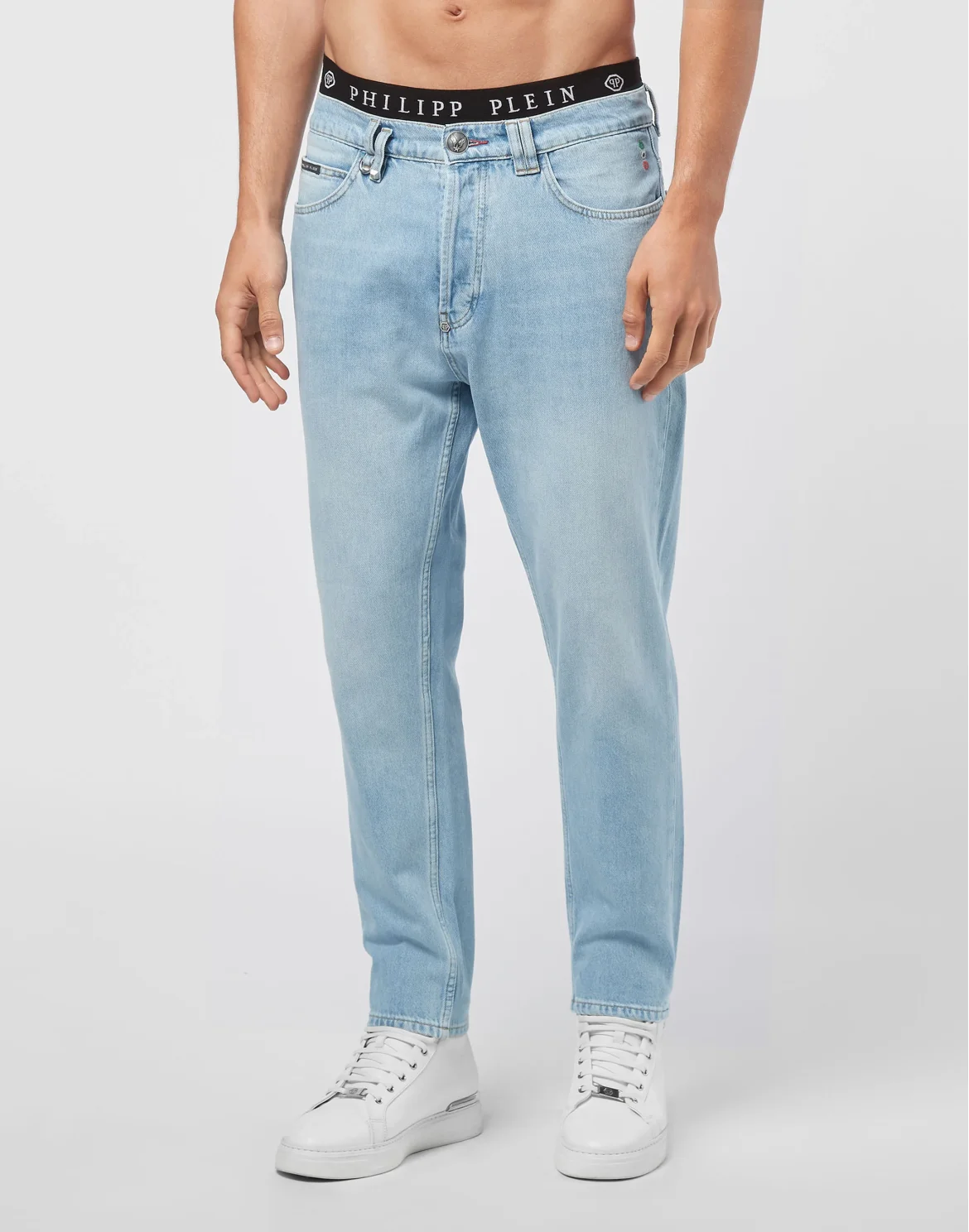 Denim Trousers Carrot Fit Iconic Plein, цвет: Голубой