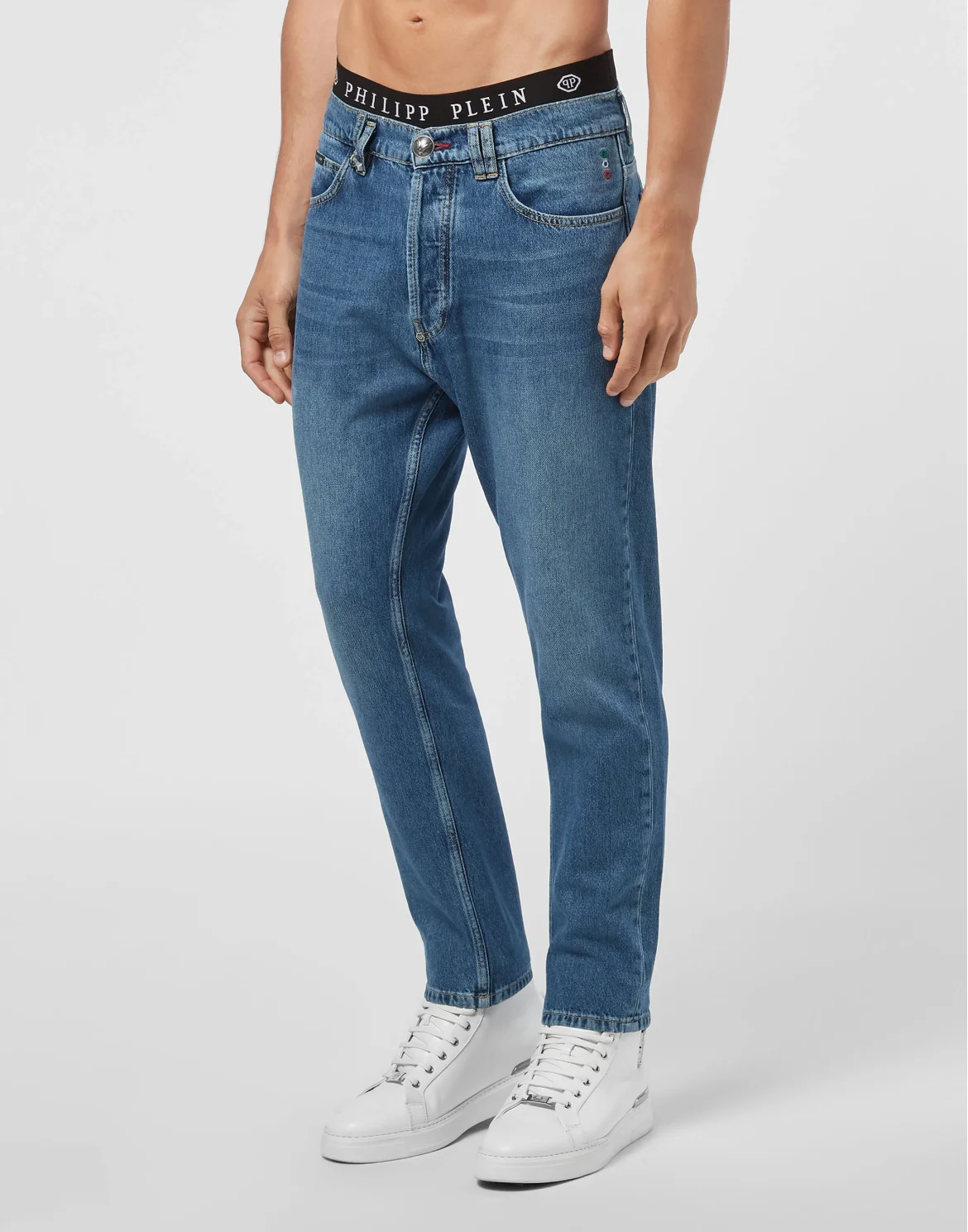 Denim Trousers Carrot Fit Iconic Plein, цвет: Синий