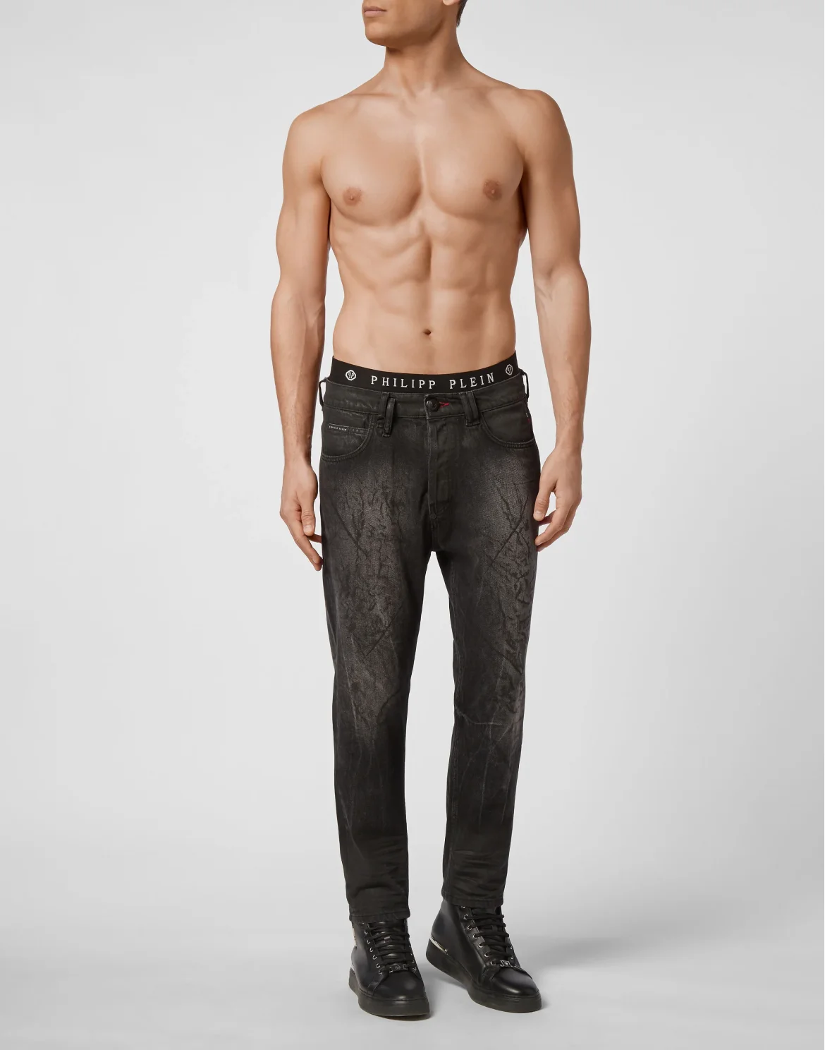 Denim Trousers Carrot Fit Iconic Plein, цвет: Черный