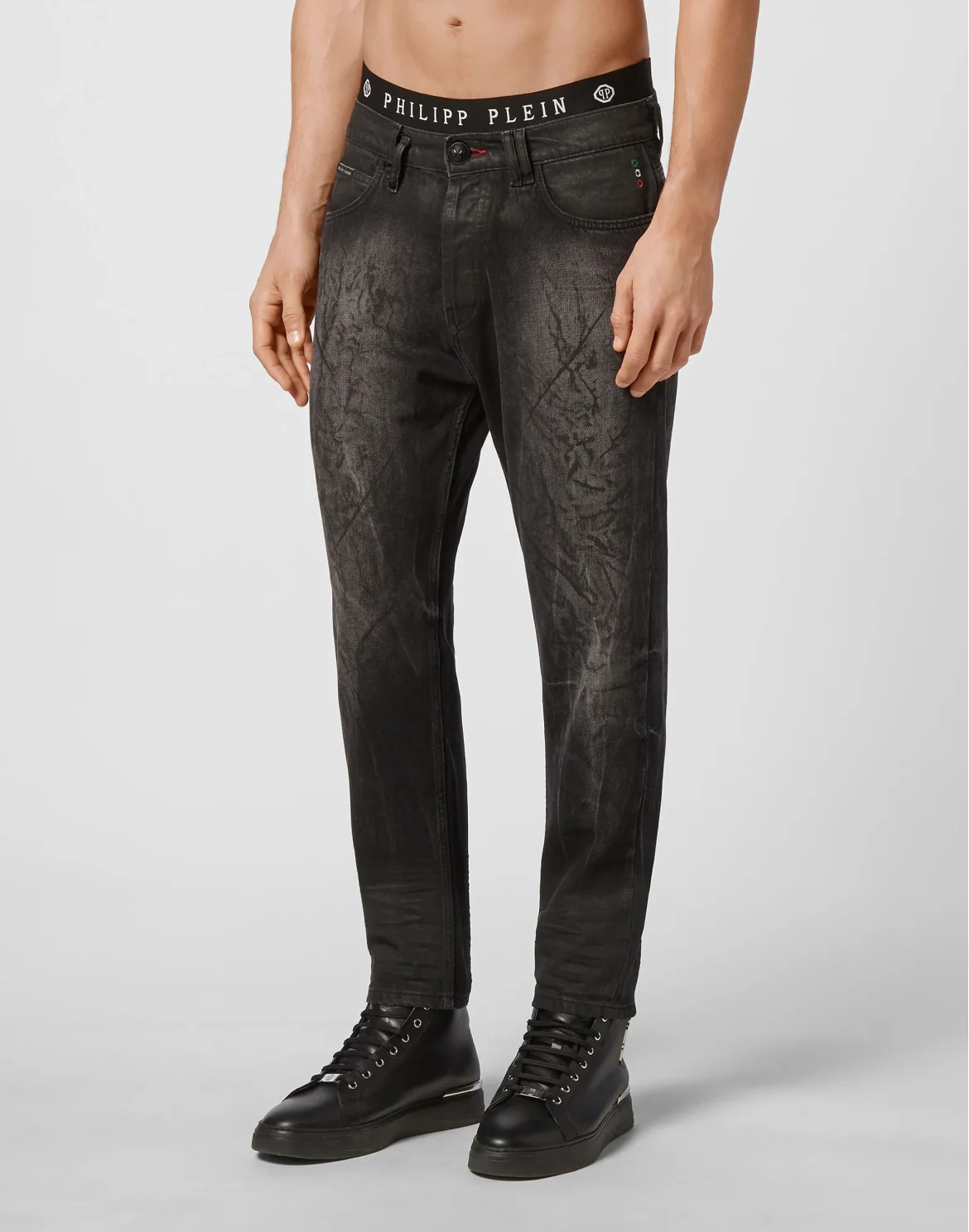 Denim Trousers Carrot Fit Iconic Plein, цвет: Черный