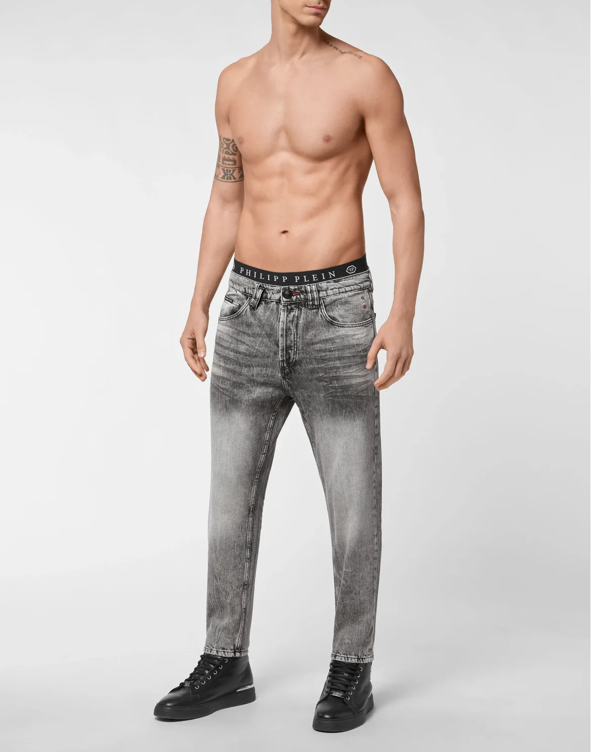 Denim Trousers Carrot Fit Iconic Plein, цвет: Черный