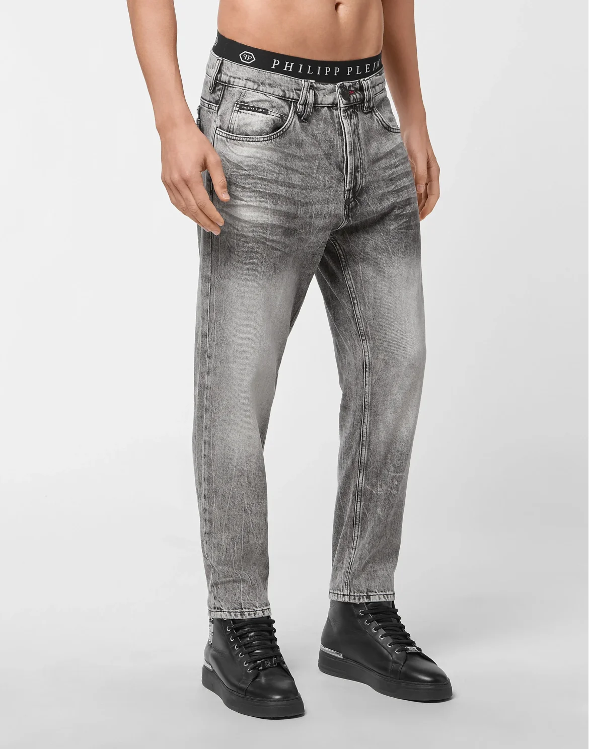 Denim Trousers Carrot Fit Iconic Plein, цвет: Черный