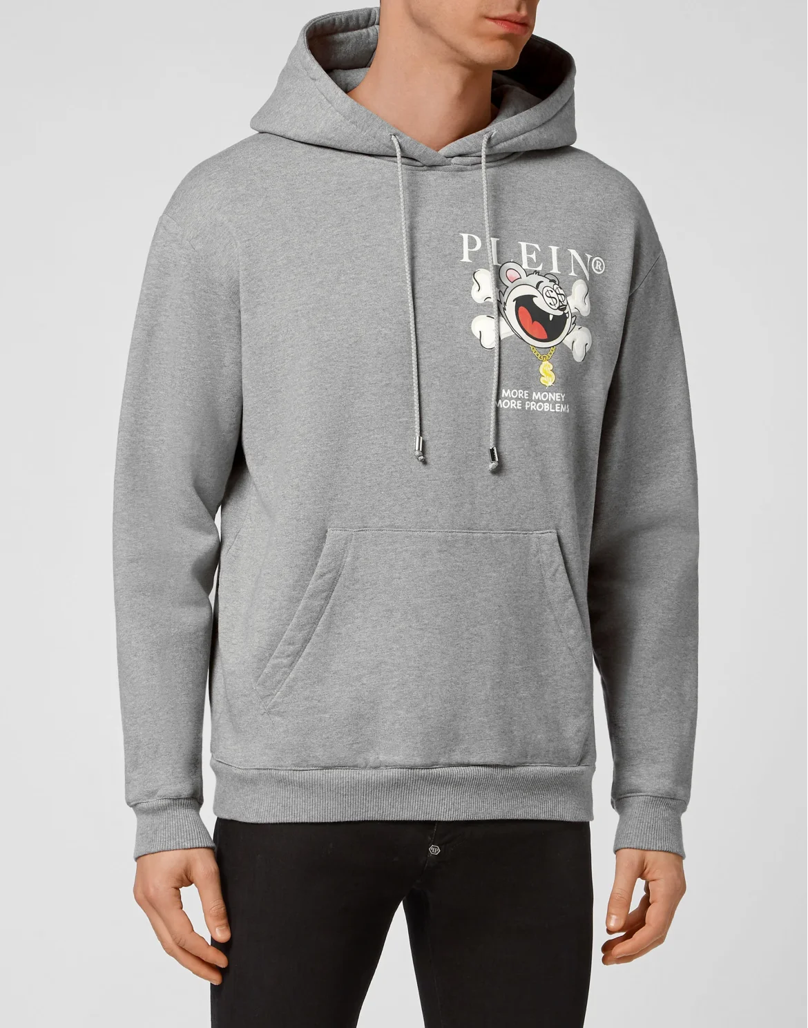 Hoodie sweatshirt More Money more problems, цвет: Серый