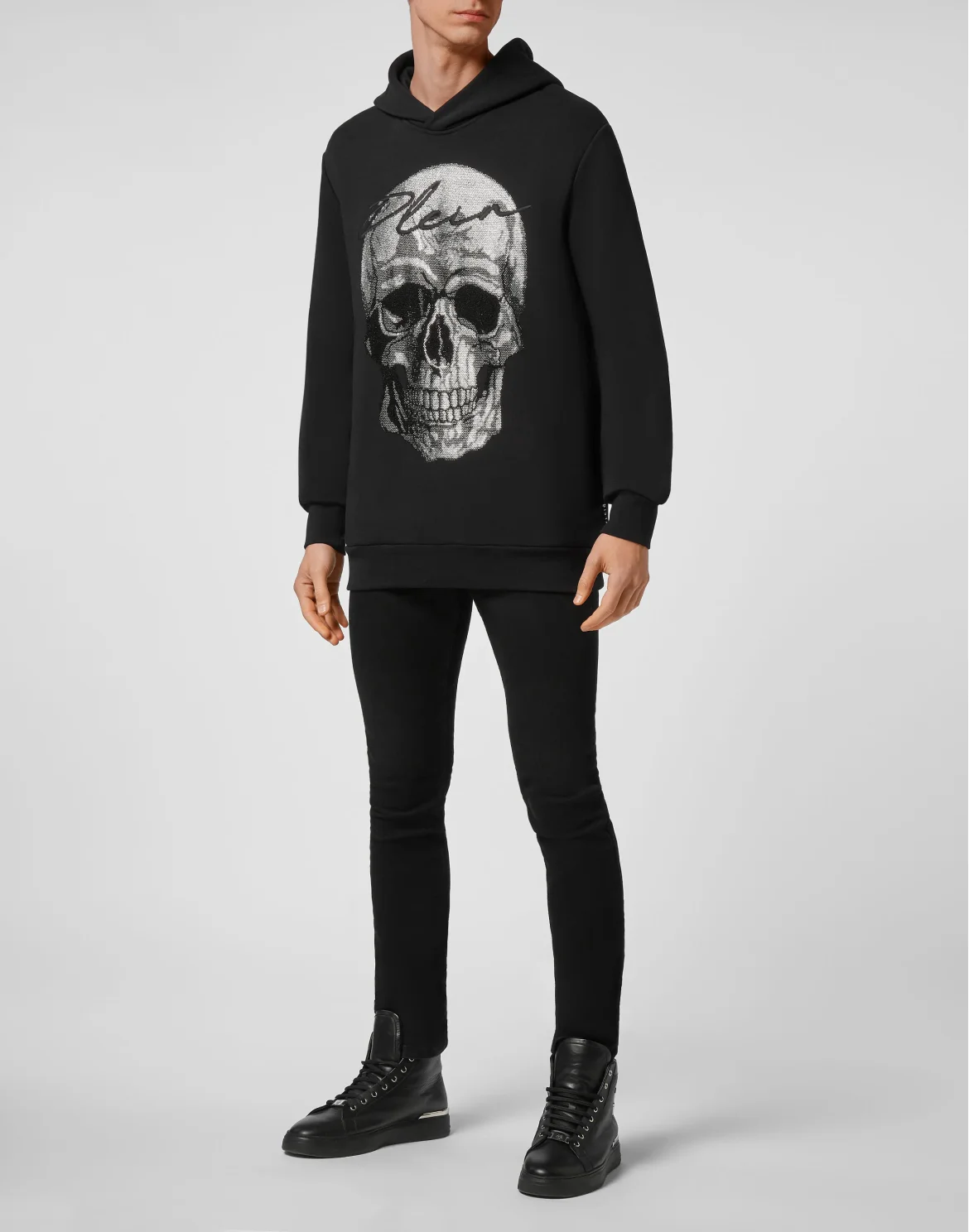 Hoodie sweatshirt stones Skull, цвет: Черный