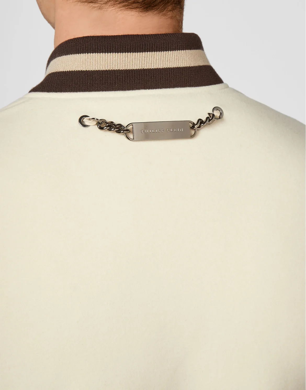 Slim Cut Wool And Leather Bomber Embroidery, цвет: Бежевый