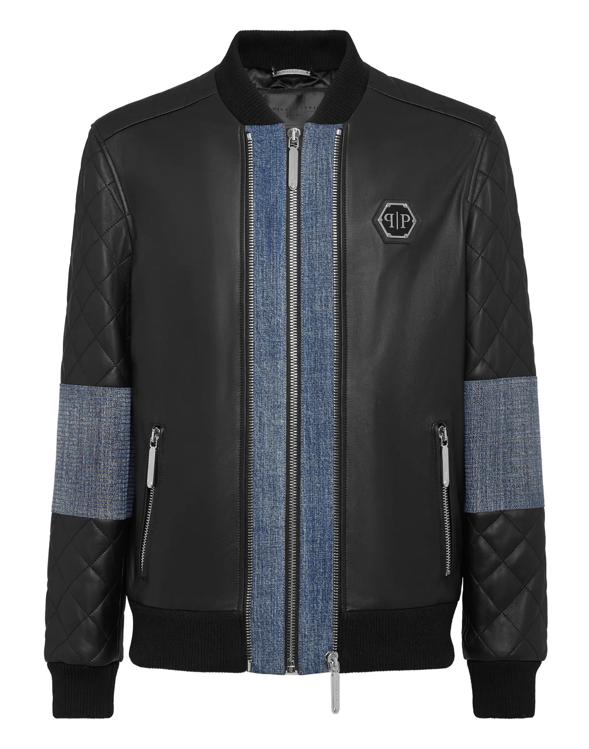 Bomber Leather Jacket, цвет: Черный