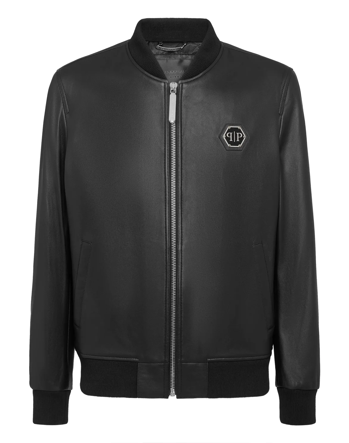 Bomber Leather Jacket, цвет: Черный