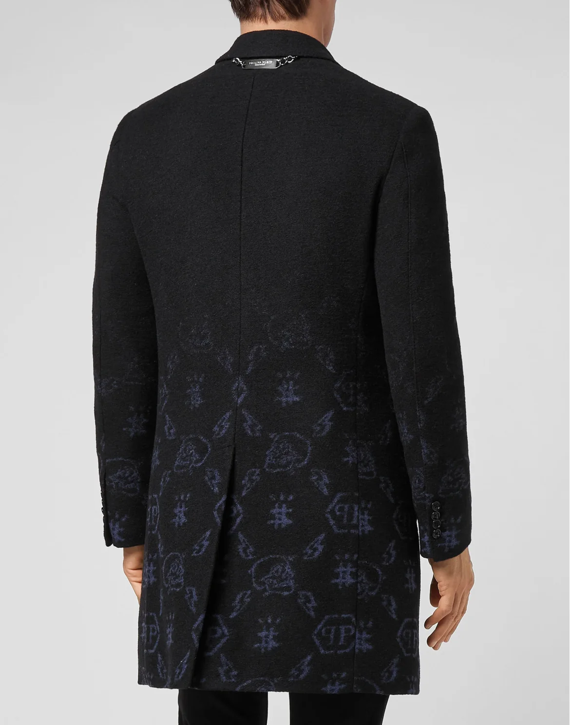 Wool sartorial jacquard Coat Monogram, цвет: Черный