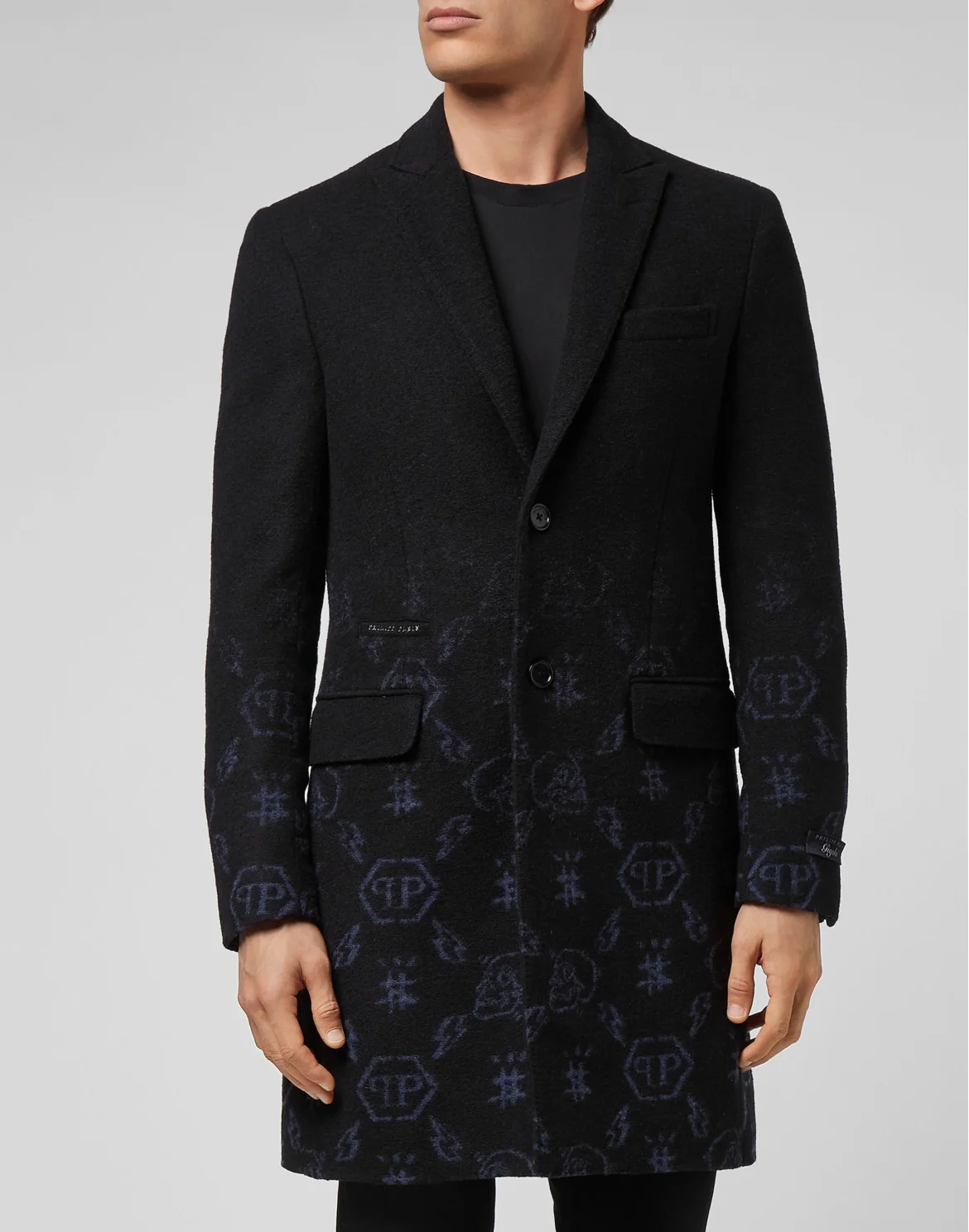 Wool sartorial jacquard Coat Monogram, цвет: Черный