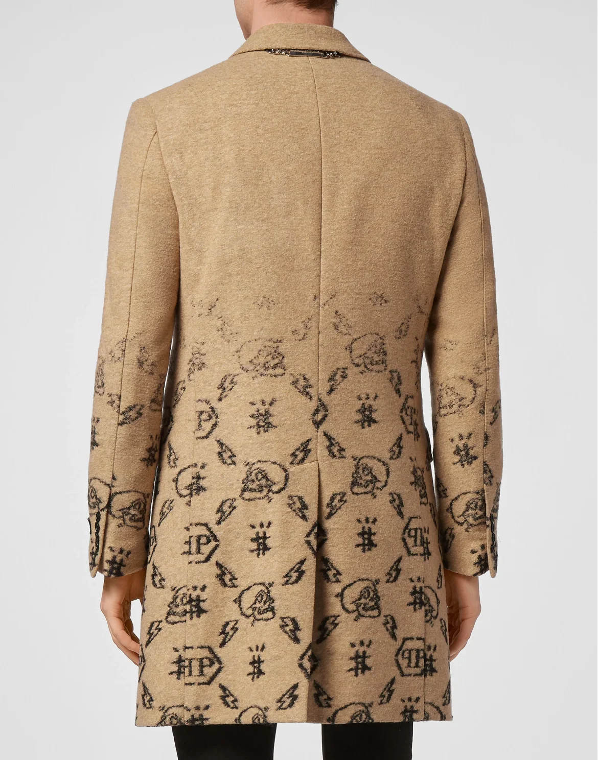 Wool sartorial jacquard Coat Monogram, цвет: Бежевый