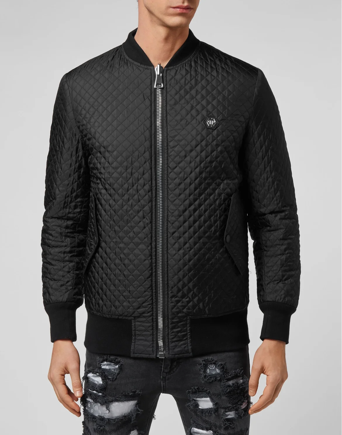 Bomber matelassè New Baroque, цвет: Черный