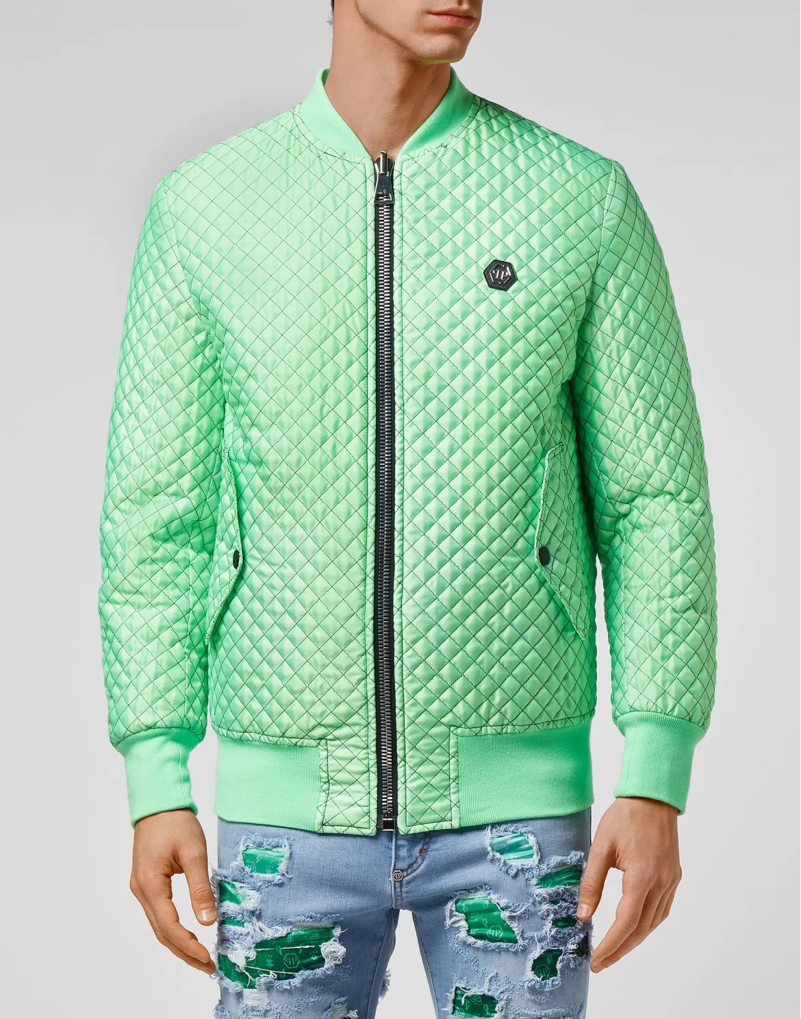Bomber matelassè New Baroque, цвет: Зеленый