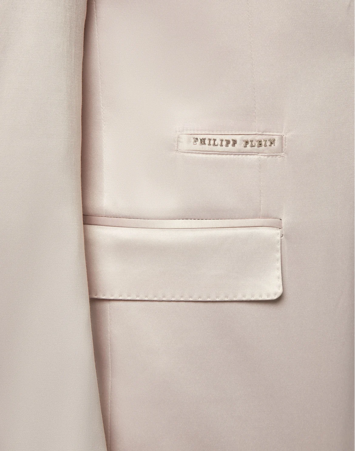 Satin Blazer Gigolò Fit  Iconic Plein, цвет: Бежевый