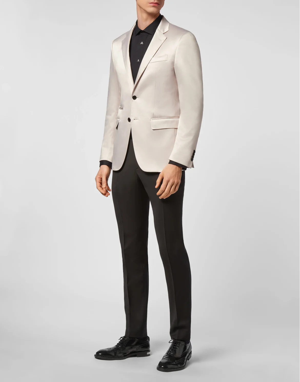Satin Blazer Gigolò Fit  Iconic Plein, цвет: Бежевый