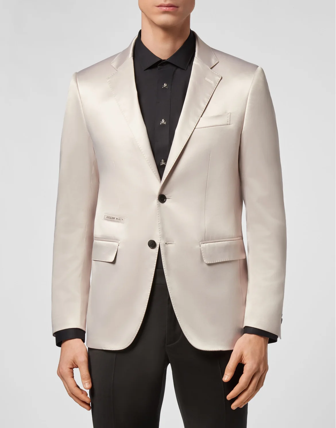 Satin Blazer Gigolò Fit  Iconic Plein, цвет: Бежевый