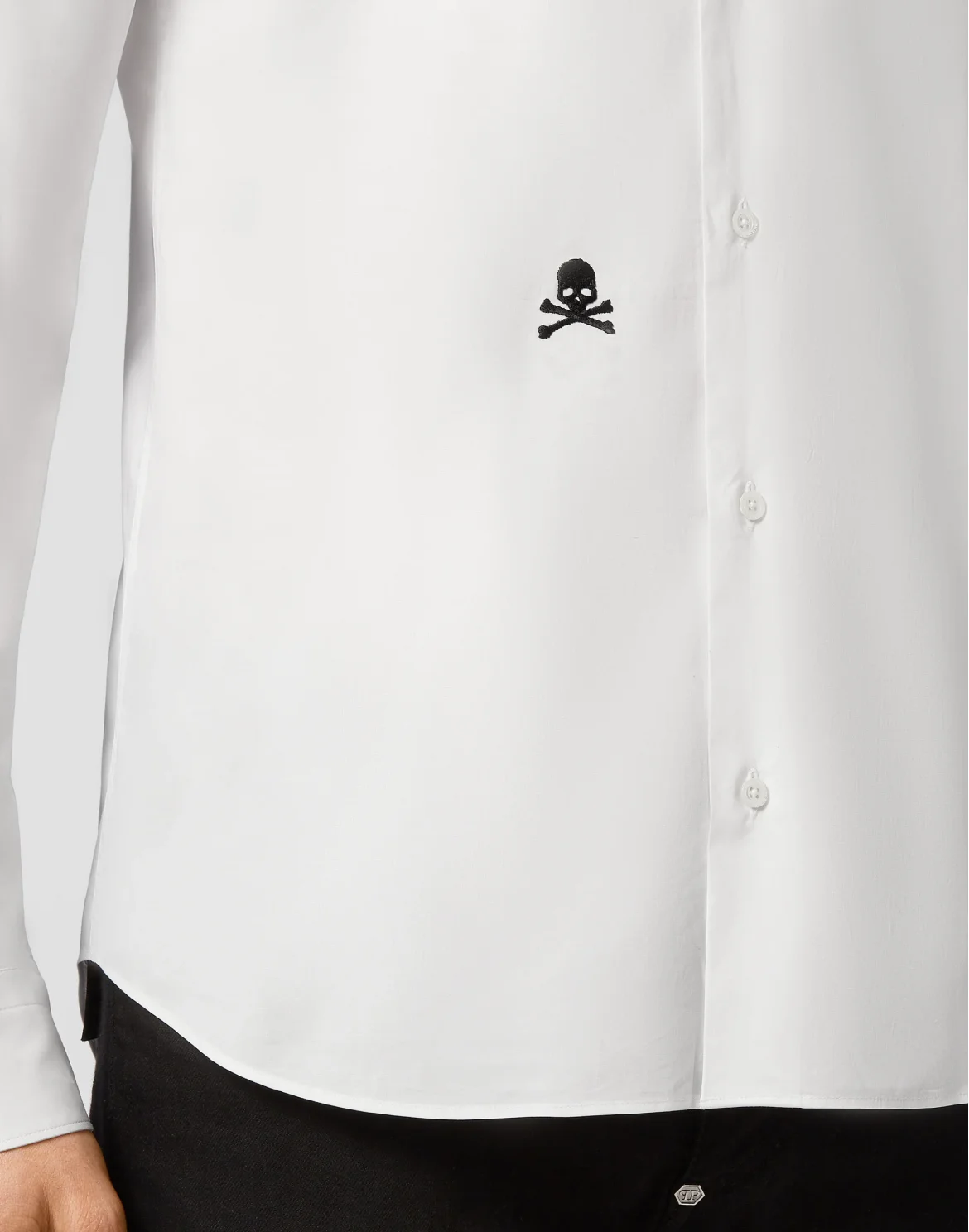 Shirt Sugar Daddy LS Embroidery Skull, цвет: Белый
