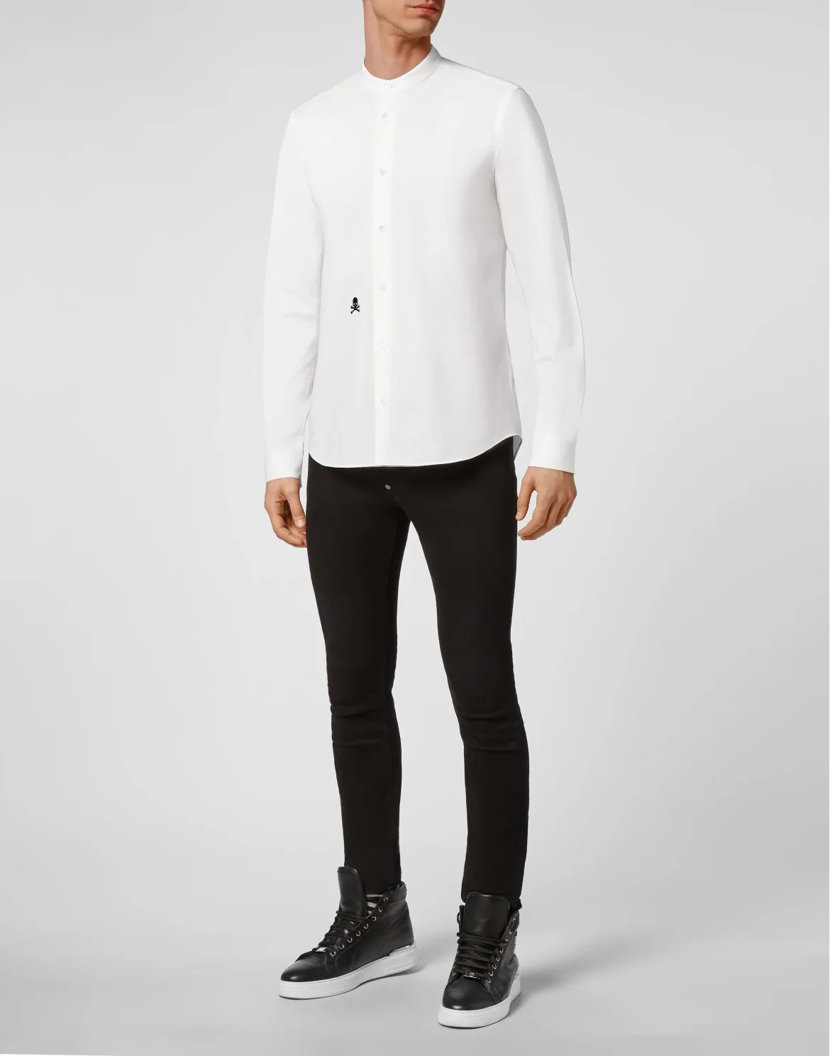 Shirt Sugar Daddy LS Embroidery Skull, цвет: Белый