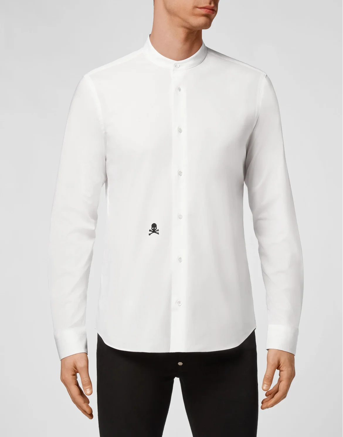 Shirt Sugar Daddy LS Embroidery Skull, цвет: Белый