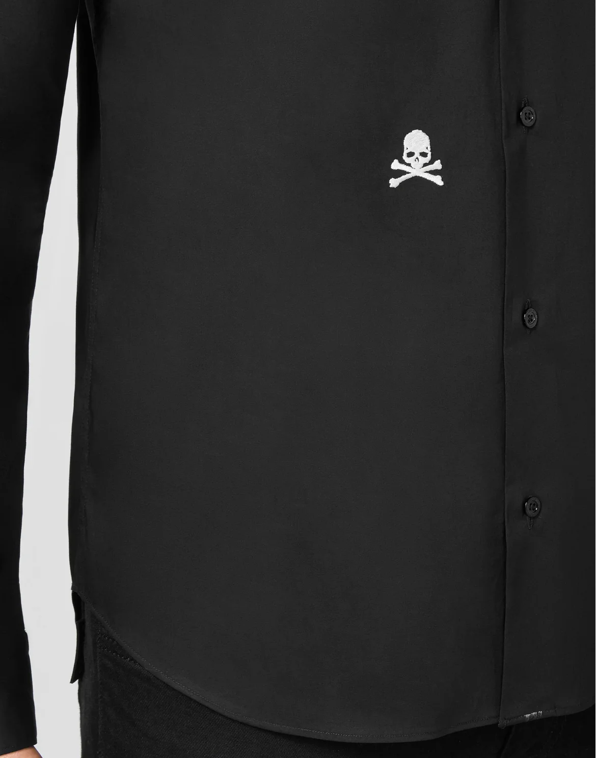 Shirt Sugar Daddy LS Embroidery Skull, цвет: Черный