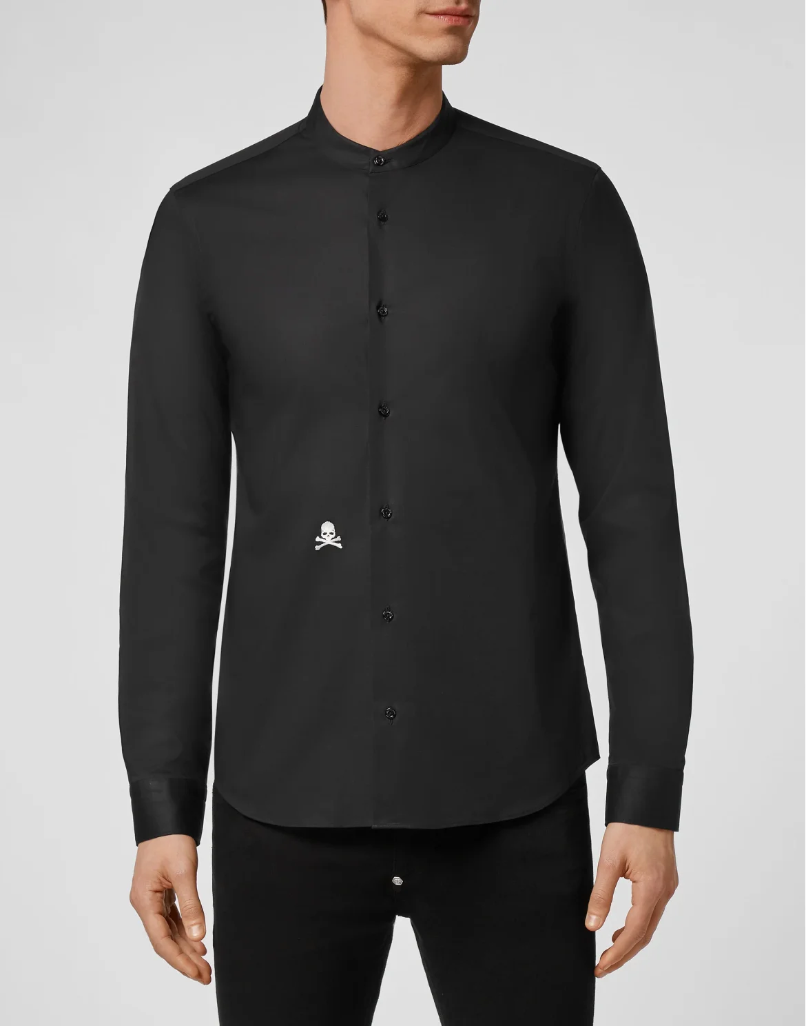 Shirt Sugar Daddy LS Embroidery Skull, цвет: Черный