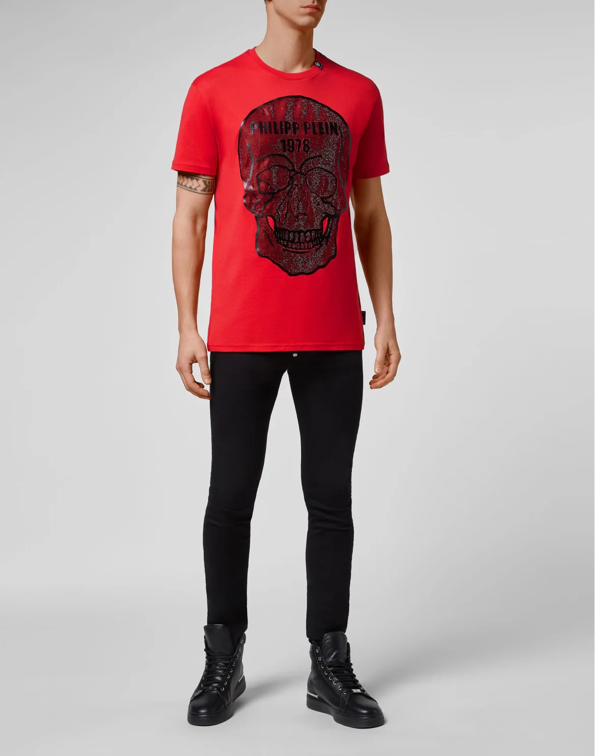 T-shirt Round Neck SS Crystal Skull, цвет: Красный