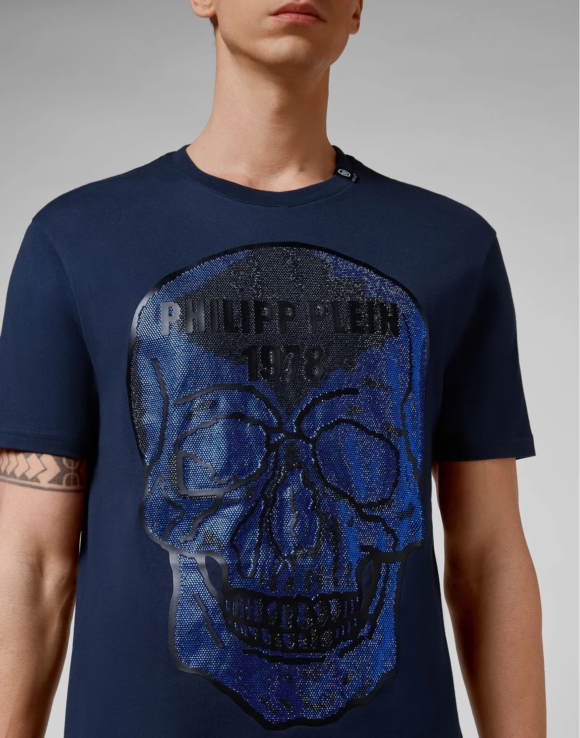 T-shirt Round Neck SS Crystal Skull, цвет: Синий