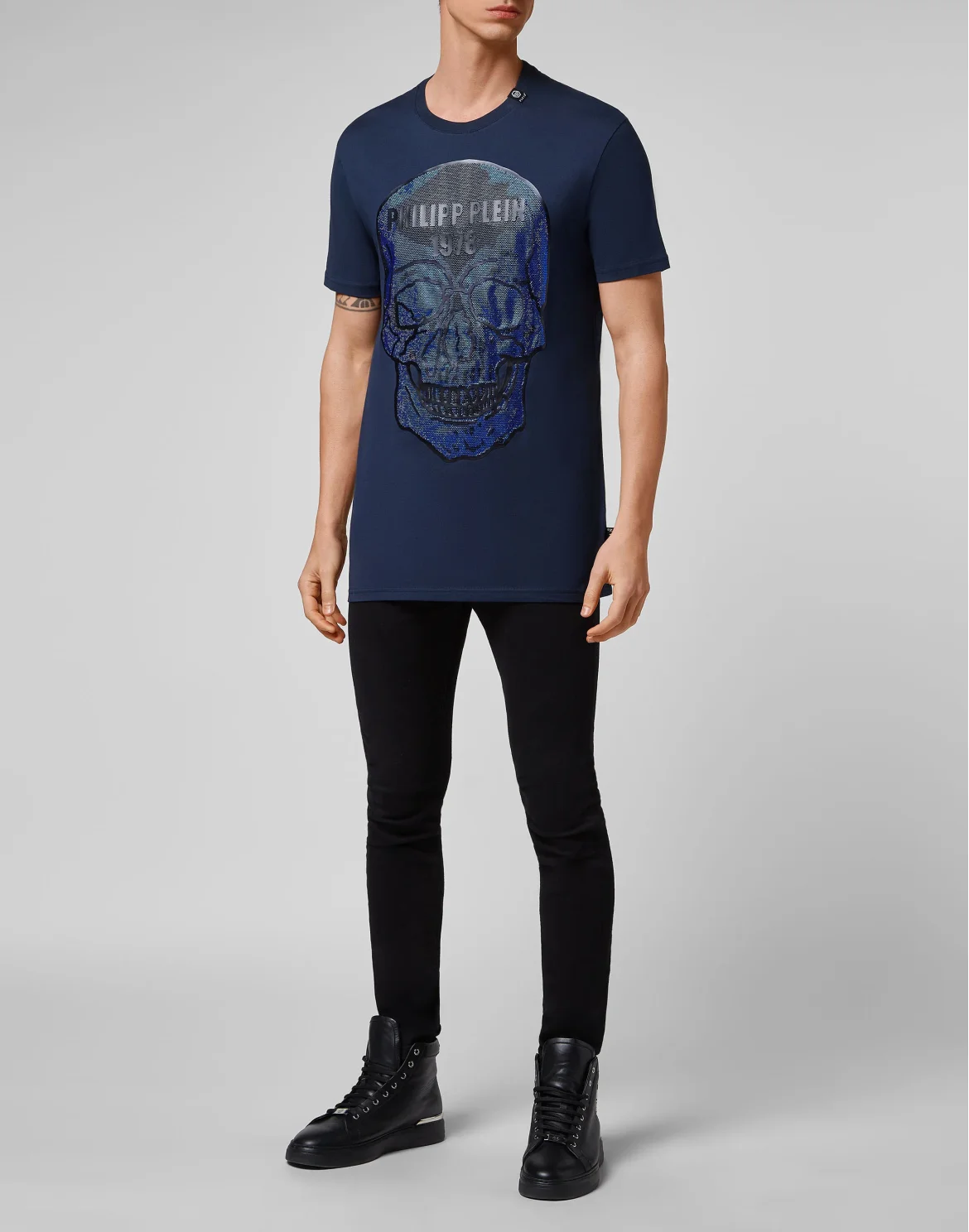T-shirt Round Neck SS Crystal Skull, цвет: Синий