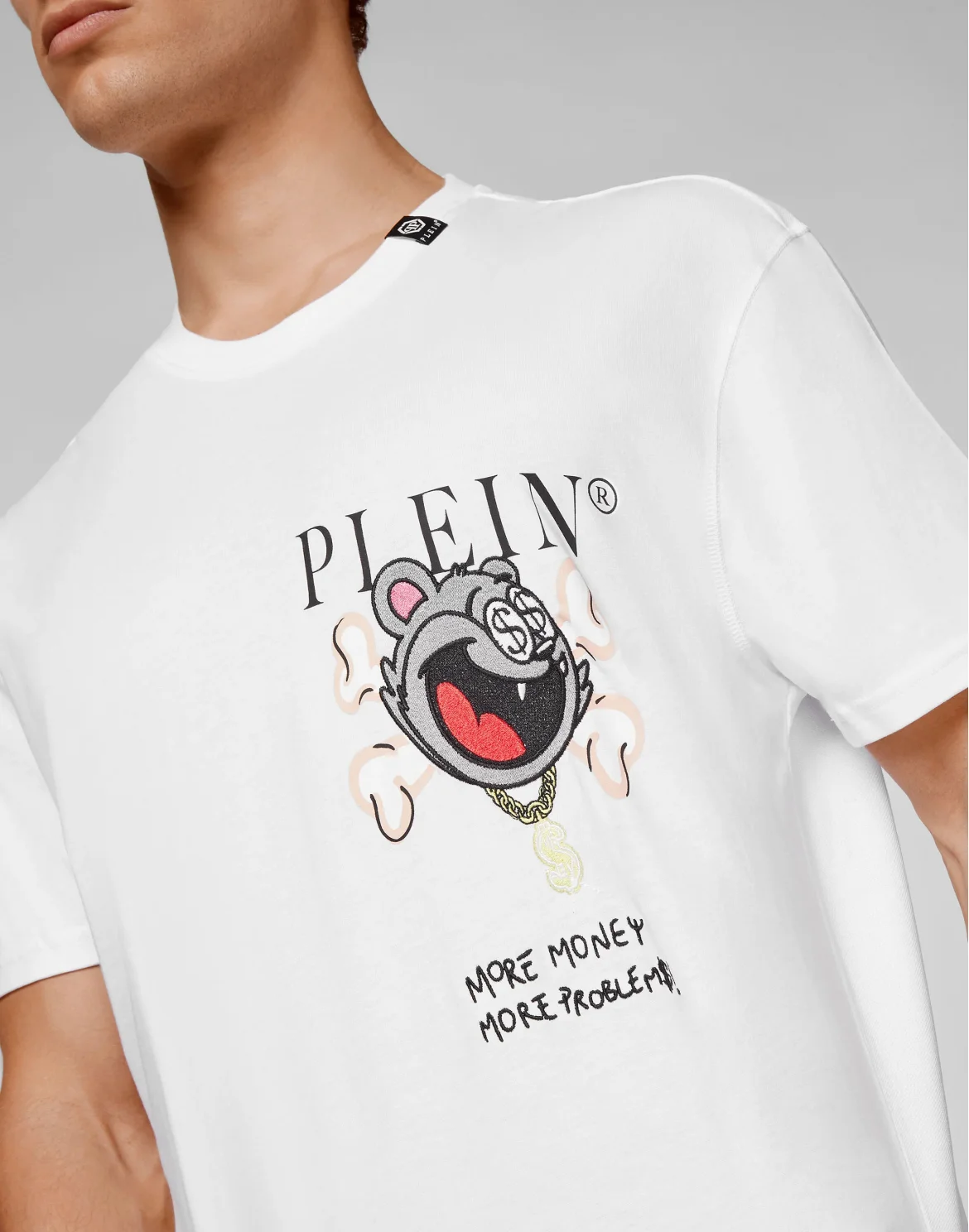T-shirt Round Neck SS Patch Money, цвет: Белый