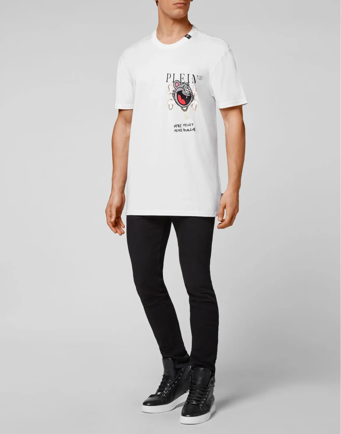T-shirt Round Neck SS Patch Money, цвет: Белый