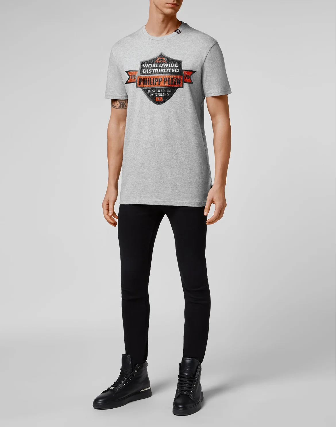 T-shirt Round Neck SS Philipp Plein TM, цвет: Серый