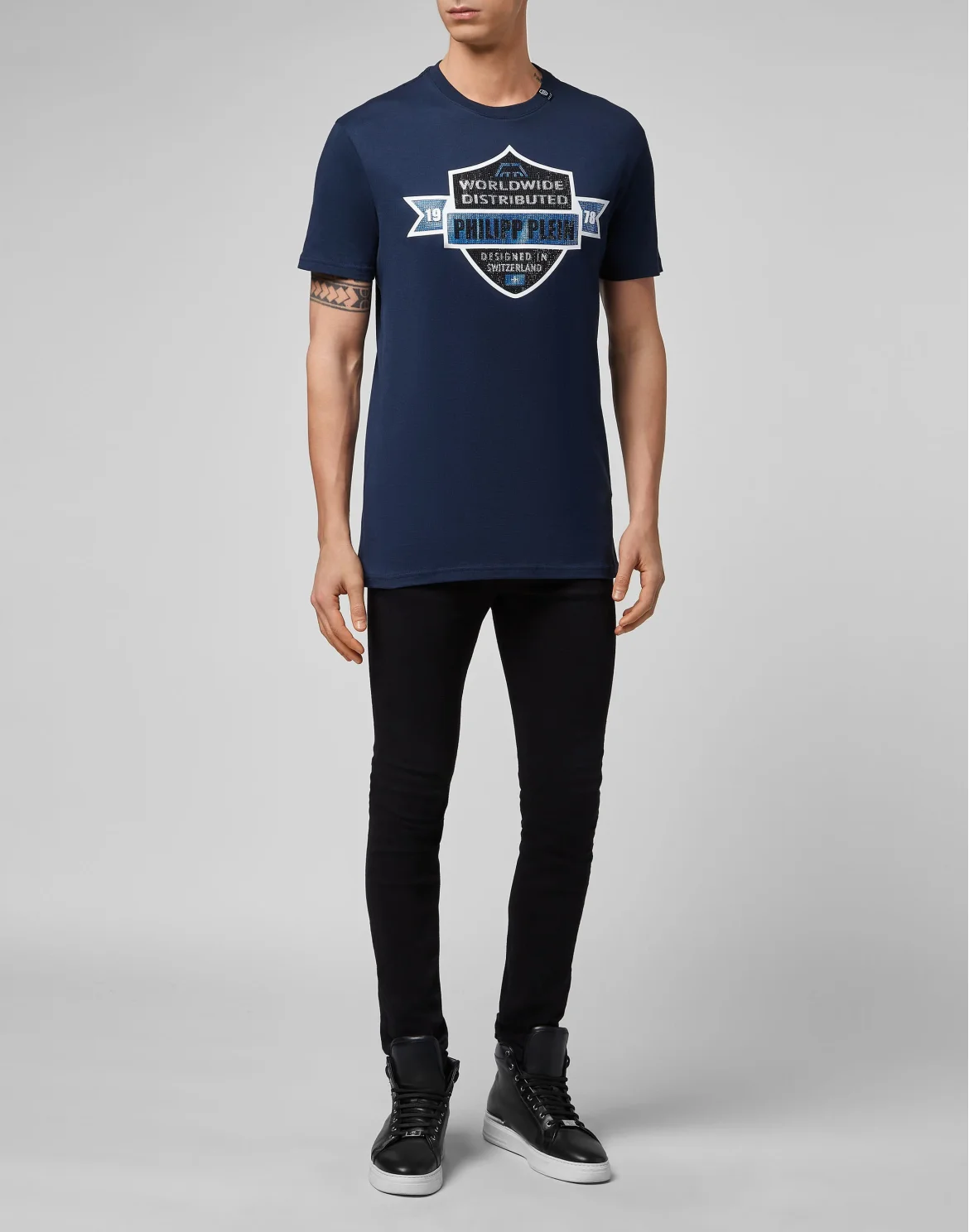 T-shirt Round Neck SS Philipp Plein TM, цвет: Синий