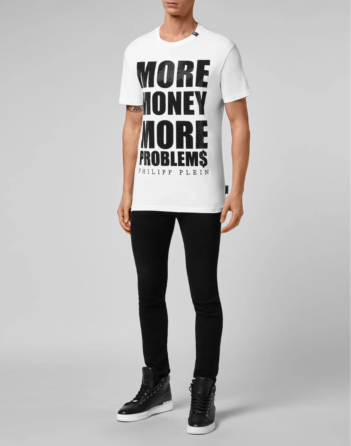 T-shirt Round Neck SS MORE MONEY MORE PROBLEMS, цвет: Белый