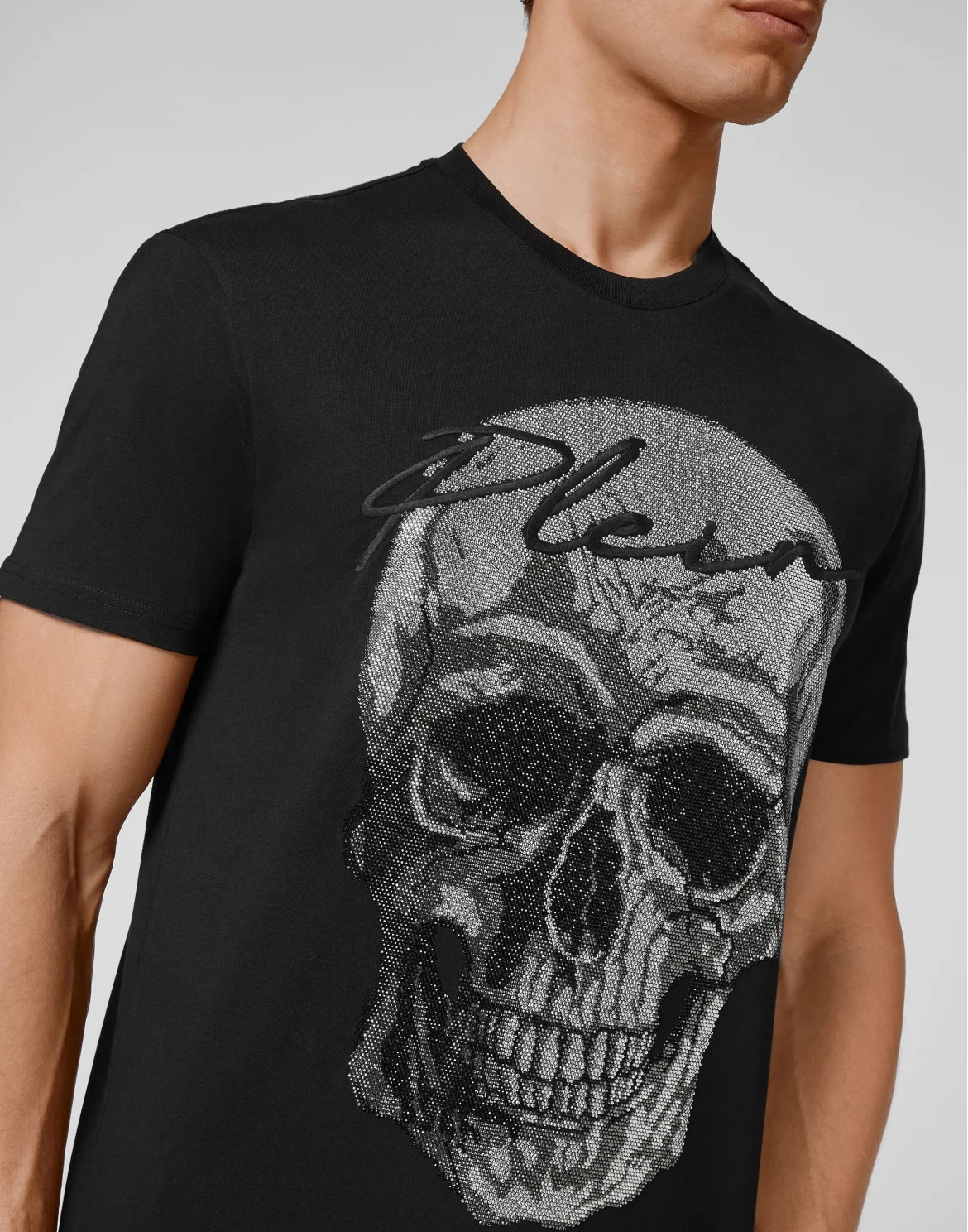 T-shirt Round Neck SS stones Skull, цвет: Черный