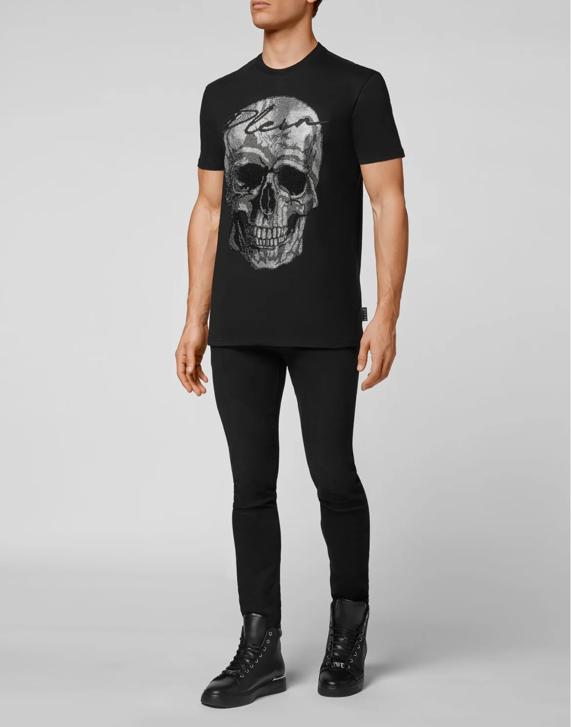 T-shirt Round Neck SS stones Skull, цвет: Черный