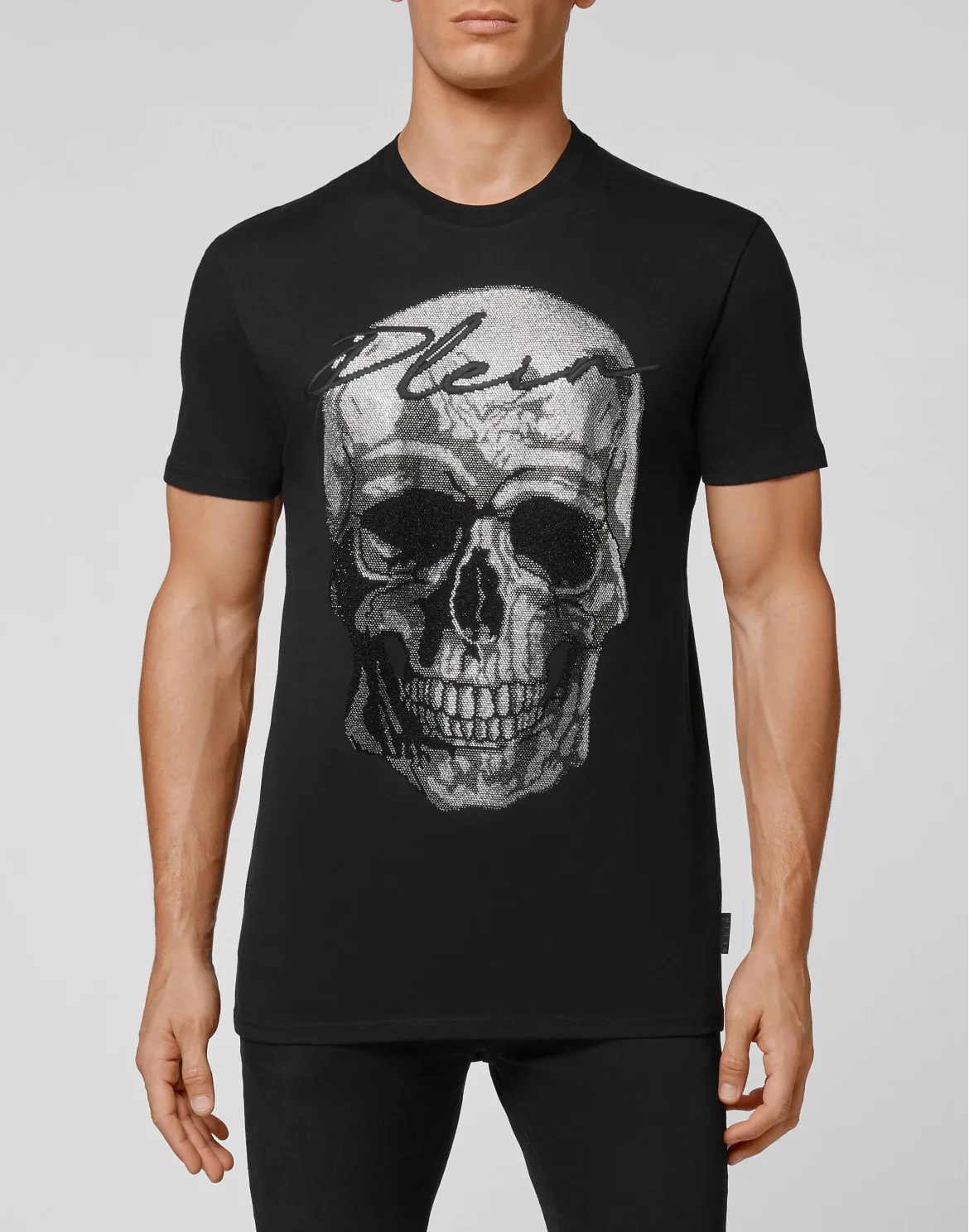 T-shirt Round Neck SS stones Skull, цвет: Черный