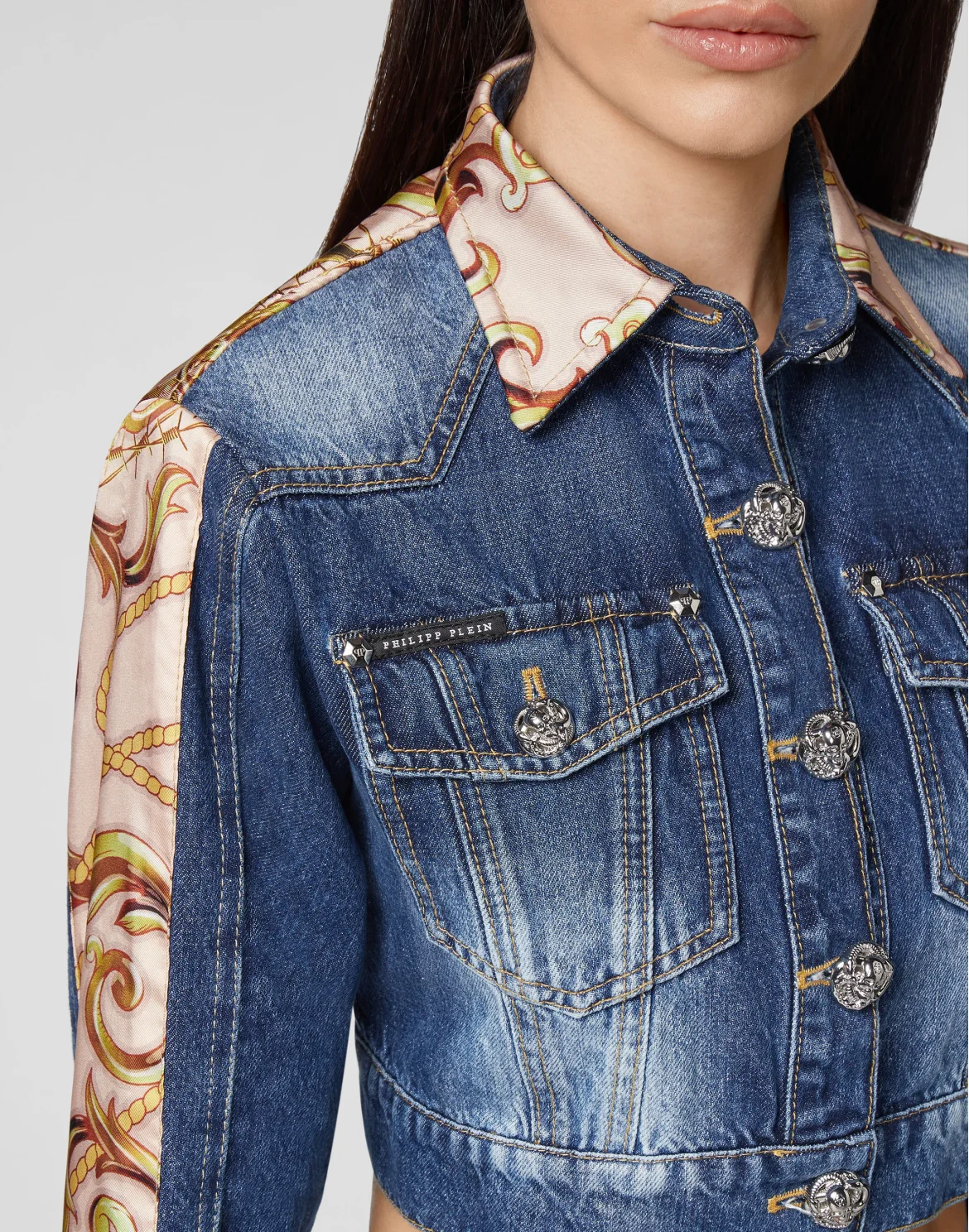 Denim Cropped Jacket New Baroque, цвет: Синий