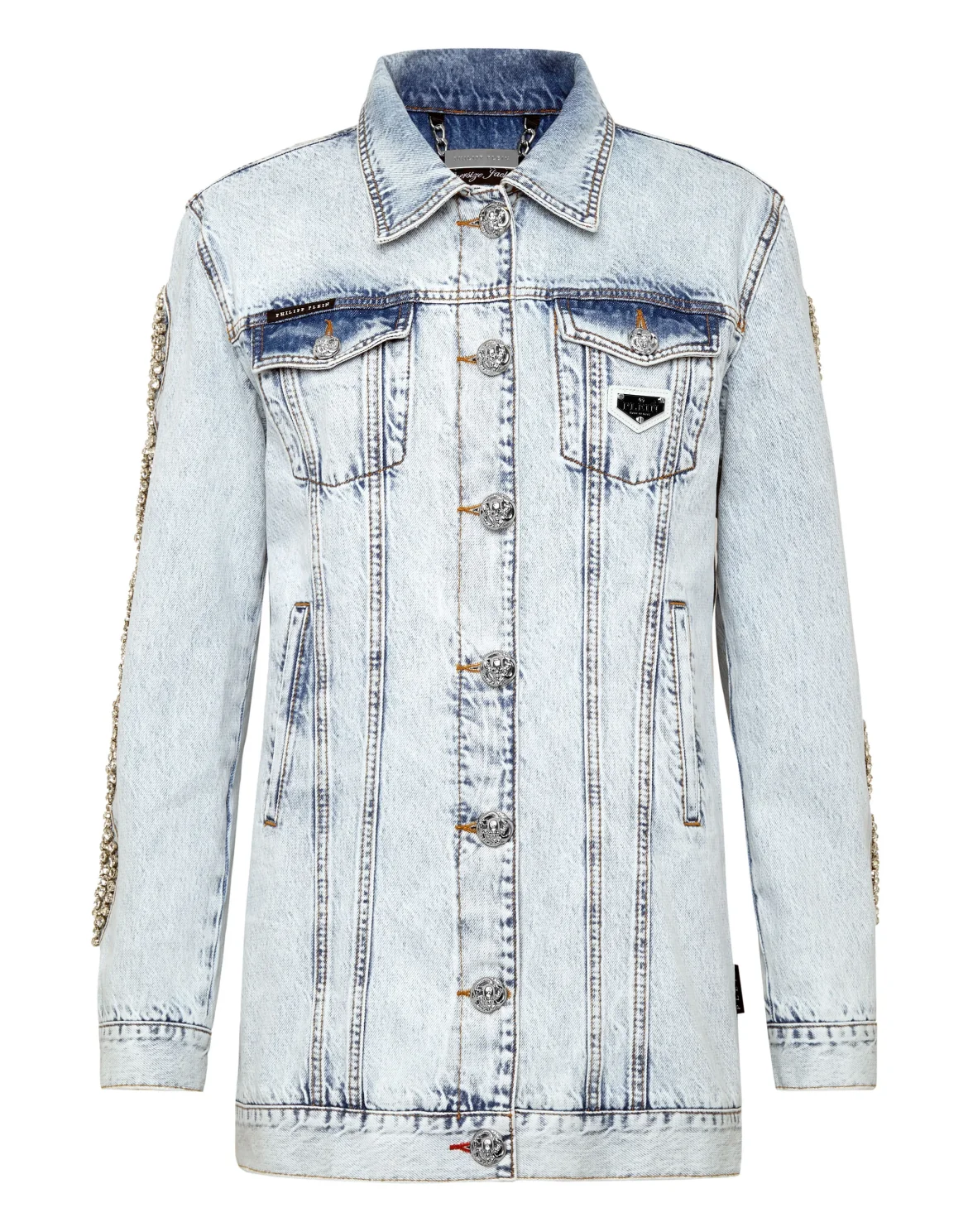 Denim Jacket Crystal Cable, цвет: Голубой