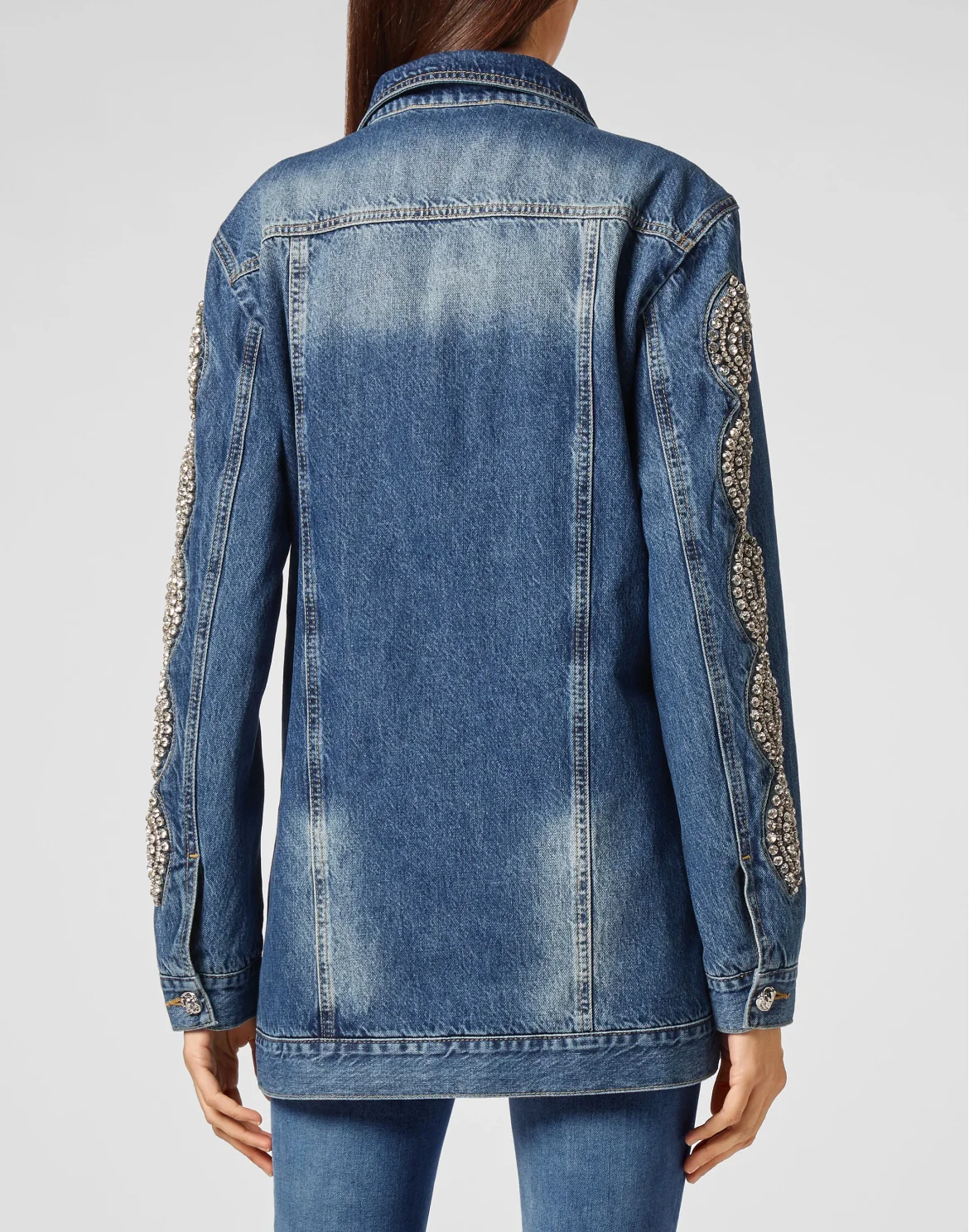 Denim Jacket Crystal Cable, цвет: Синий