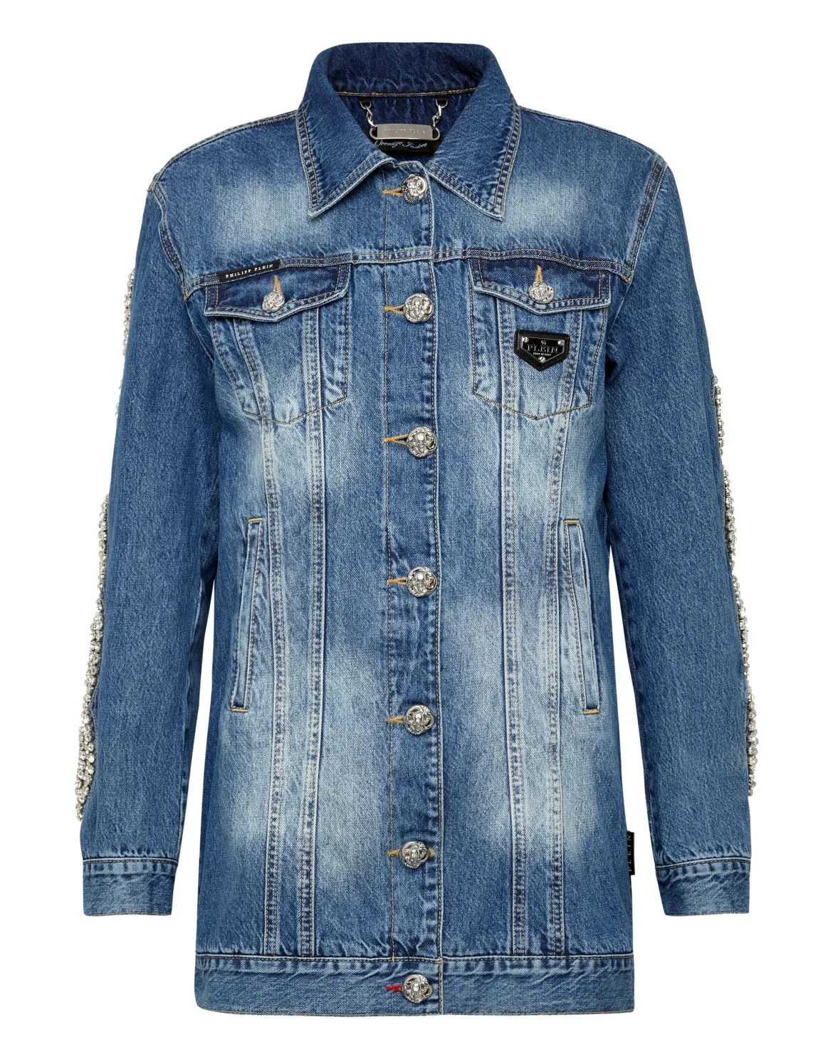 Denim Jacket Crystal Cable, цвет: Синий