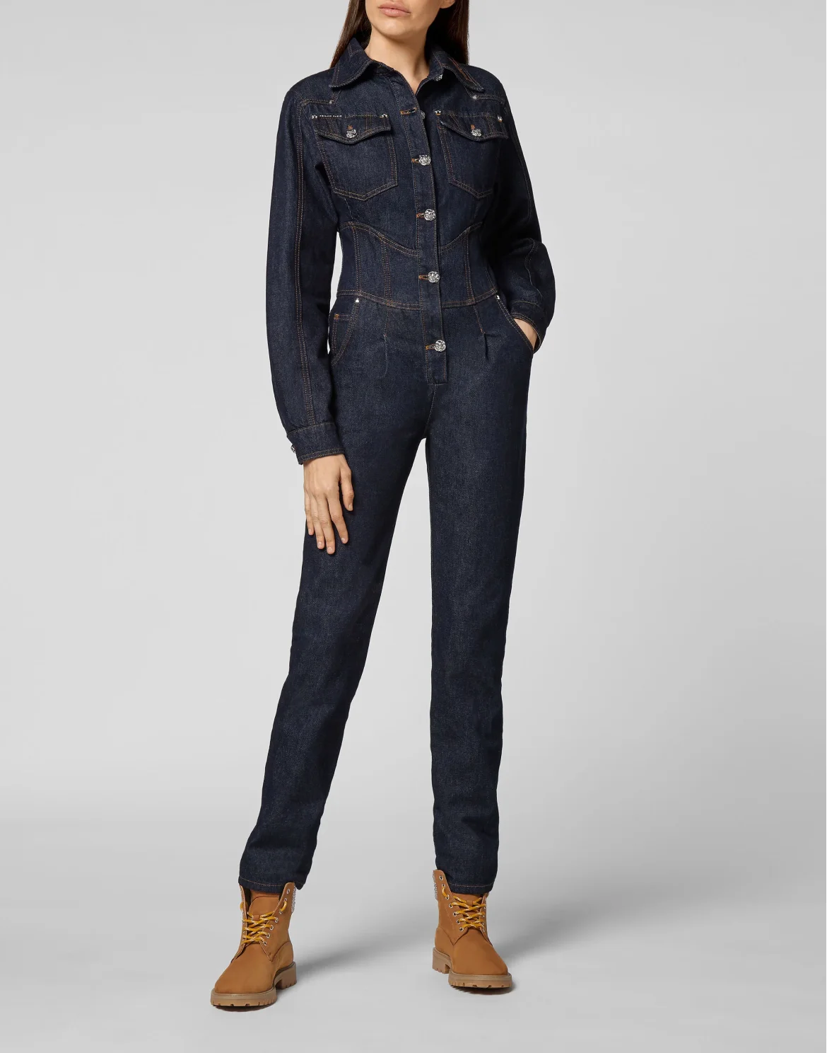 Denim Jumpsuit Chains, цвет: Синий