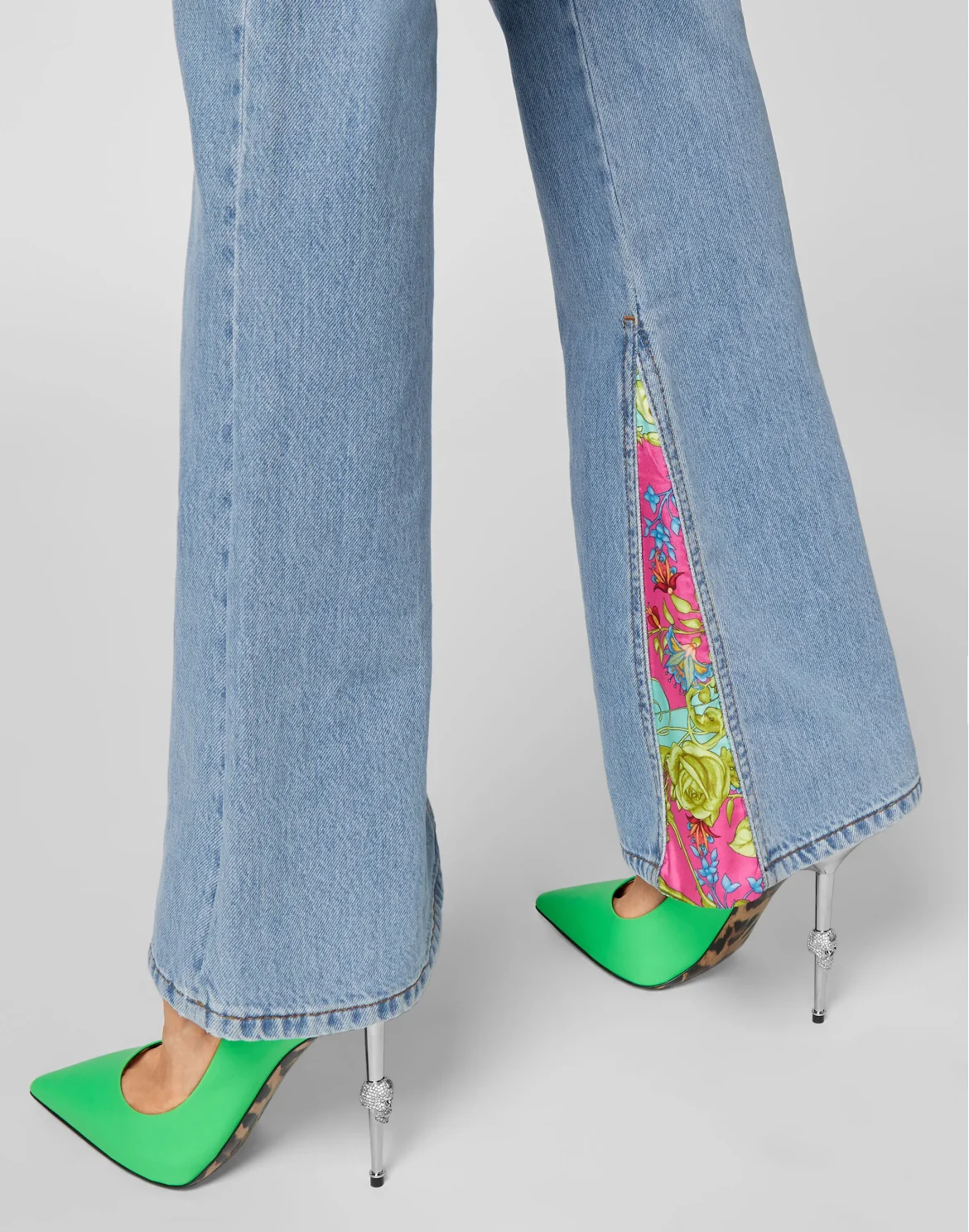 Denim Trousers Flare Fit insert New Baroque, цвет: Голубой