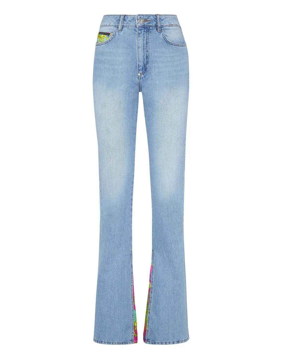 Denim Trousers Flare Fit insert New Baroque, цвет: Голубой