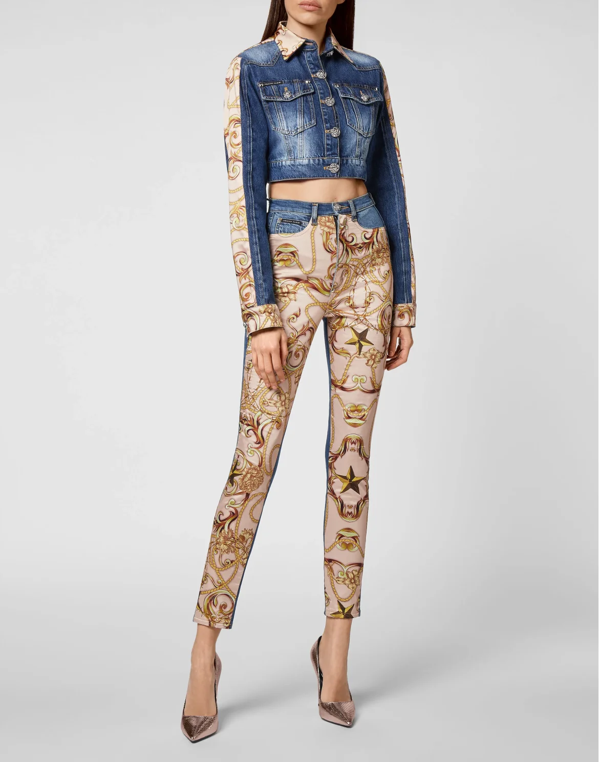 Denim Super High Waist Jegging New Baroque, цвет: Синий