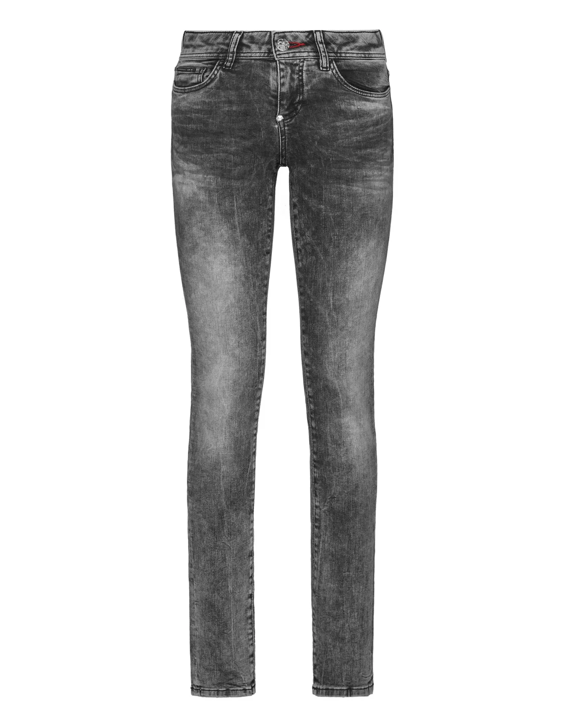Denim Slim Fit Jeggings Iconic Plein, цвет: Черный