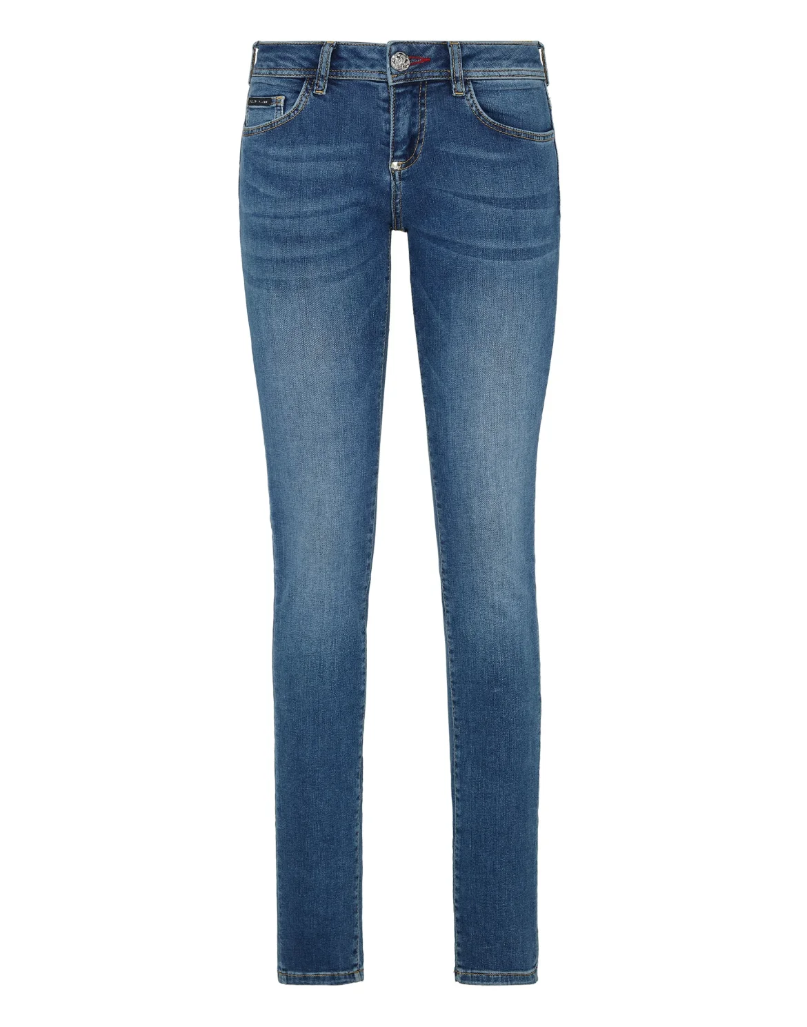 Denim Slim Fit Jeggings Iconic Plein, цвет: Синий