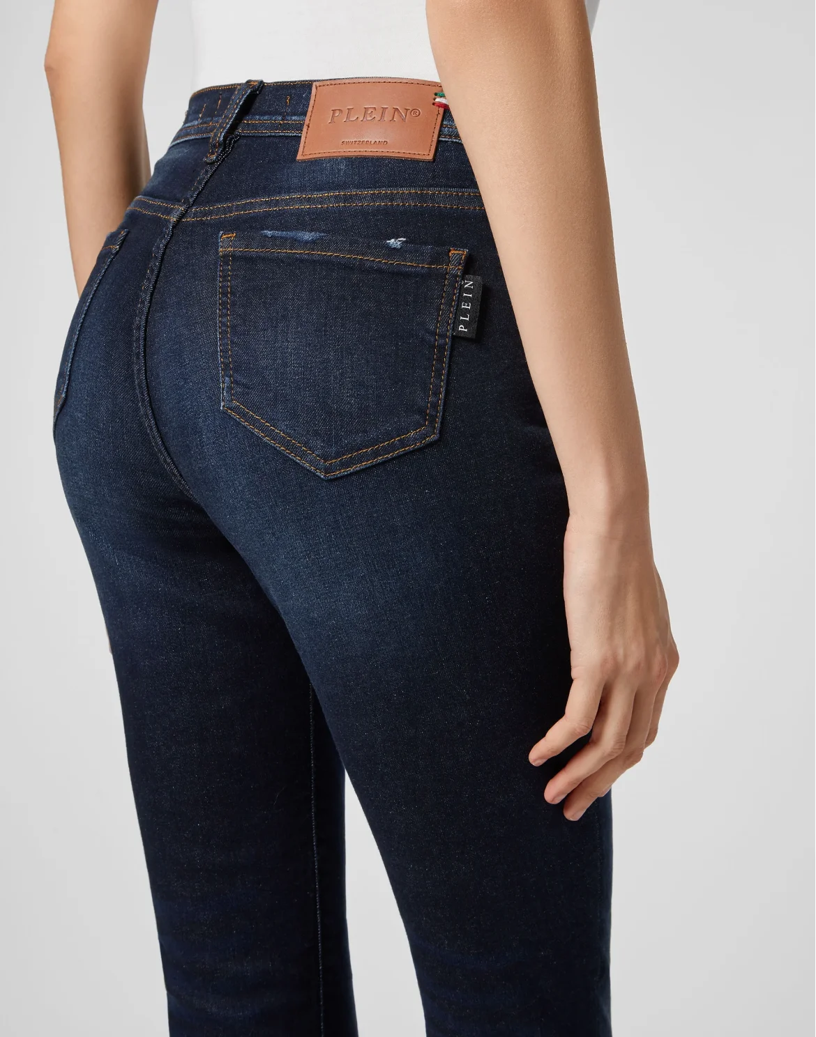 Denim High Waist Jegging Iconic Plein, цвет: Синий