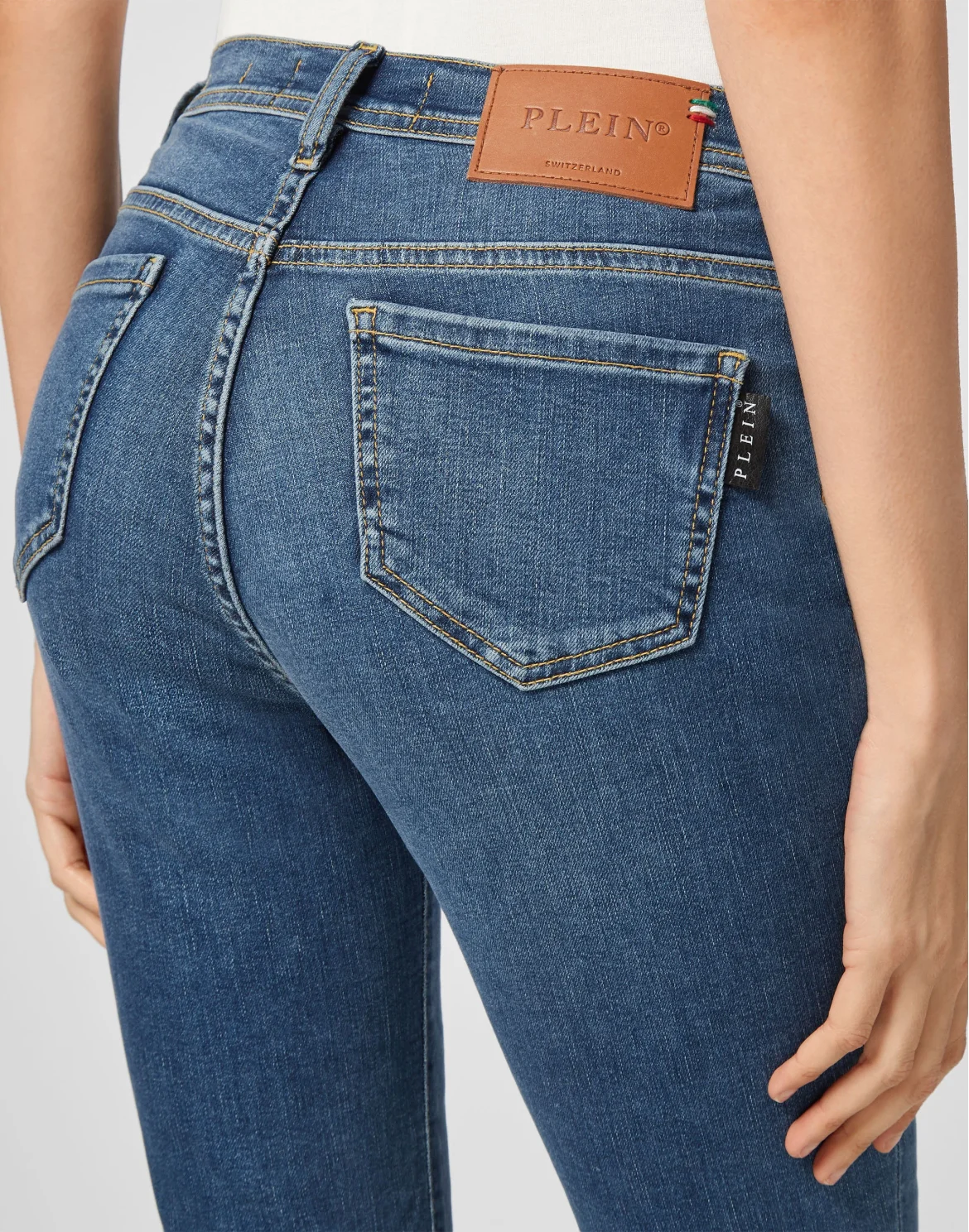 Denim High Waist Jegging Iconic Plein, цвет: Синий