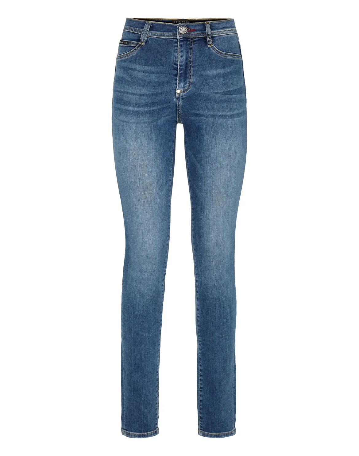 Denim High Waist Jegging Iconic Plein, цвет: Синий
