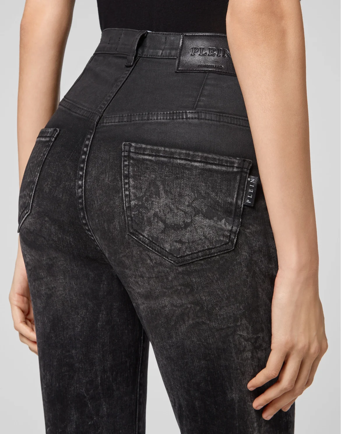 Denim Super High Waist Jegging Iconic Plein, цвет: Черный