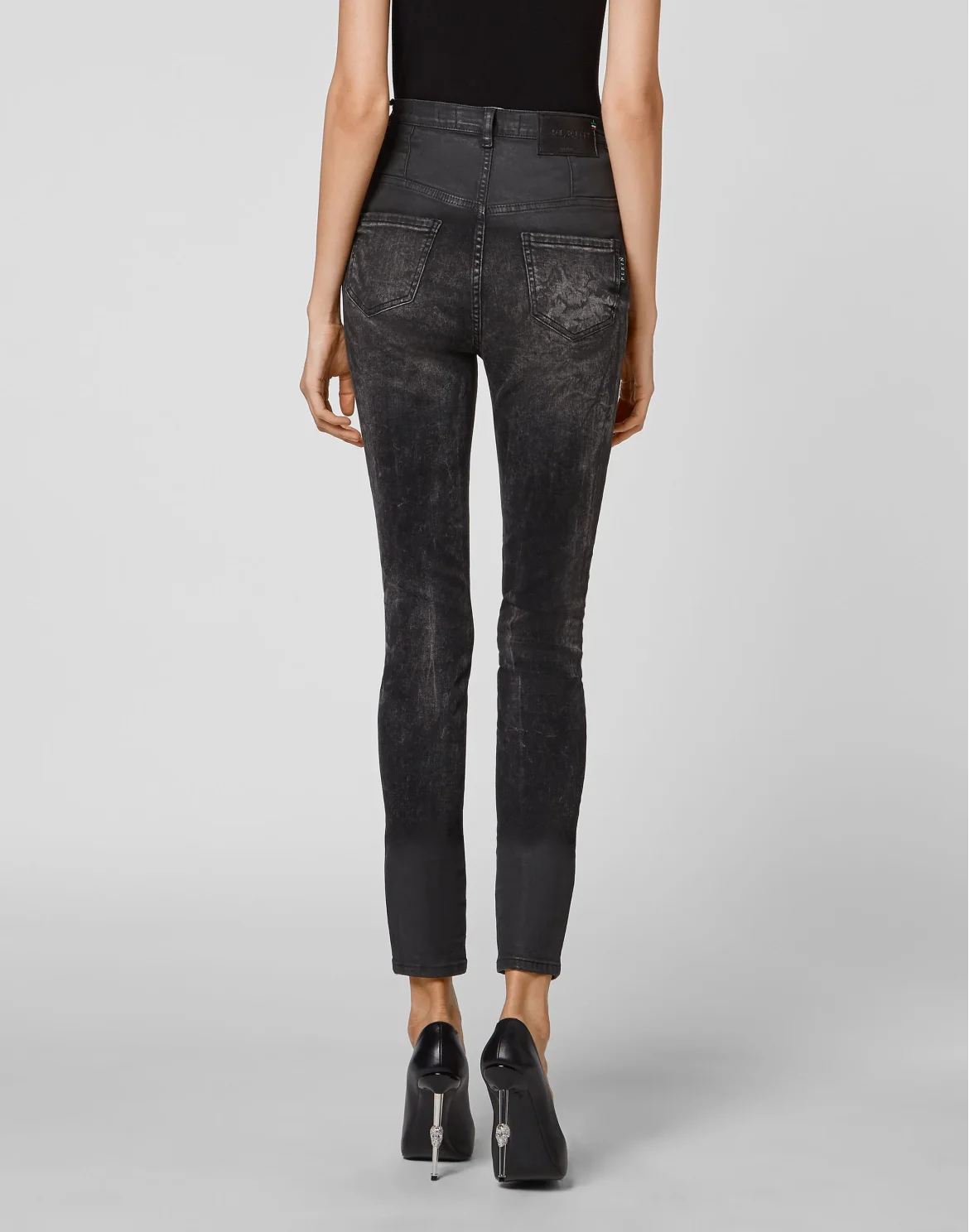 Denim Super High Waist Jegging Iconic Plein, цвет: Черный